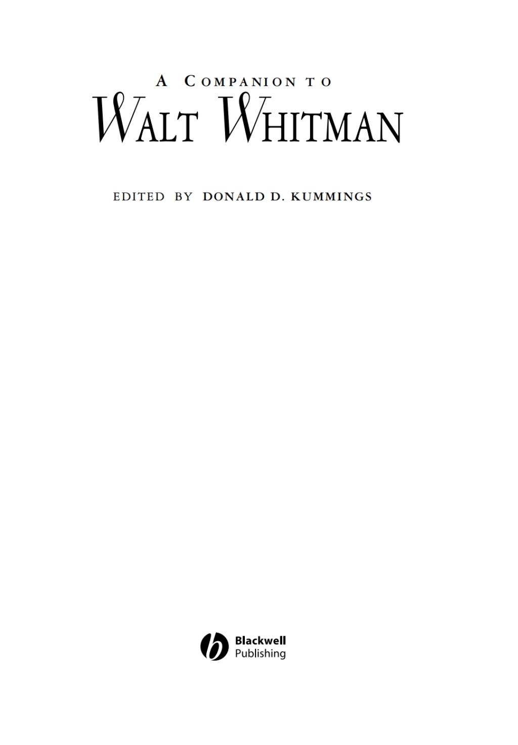 A Companion to Walt Whitman 1st Edition â€“ PDF/EPUB Version Downloadable