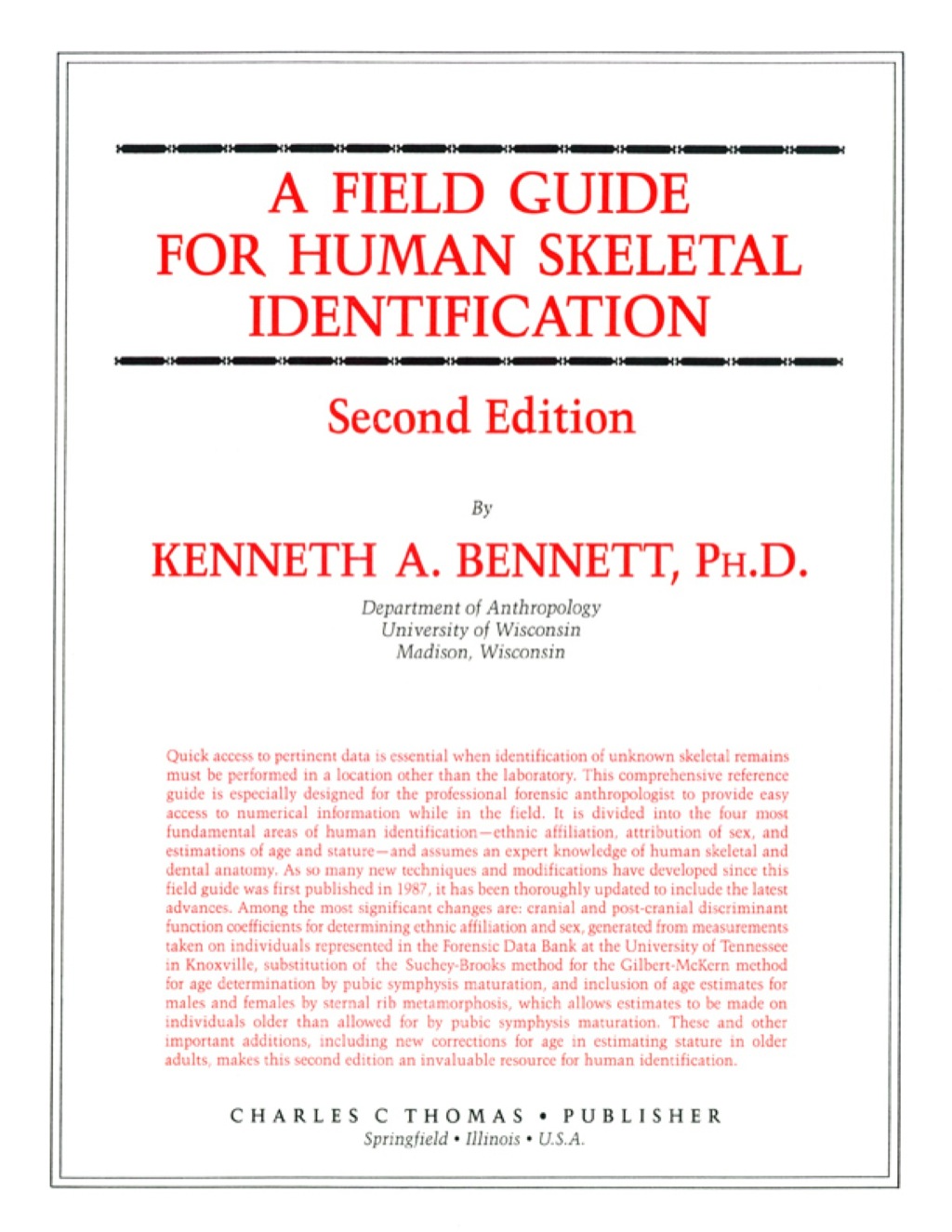 A Field Guide for Human Skeletal Identification 1st Edition â€“ PDF/EPUB Version Downloadable