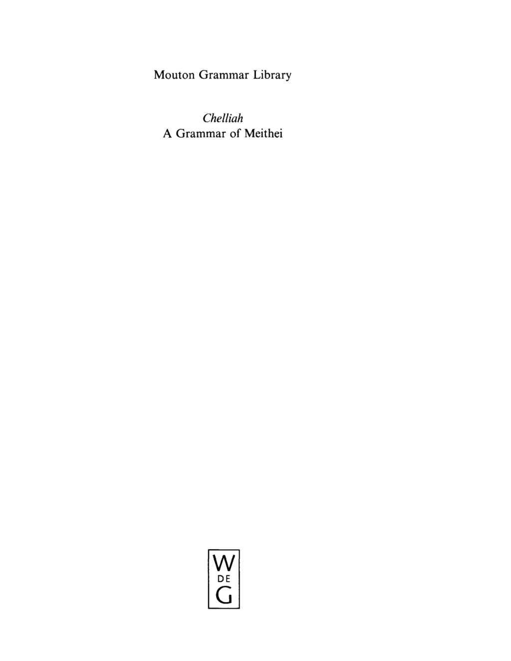 A Grammar of Meithei 1st Edition â€“ PDF/EPUB Version Downloadable