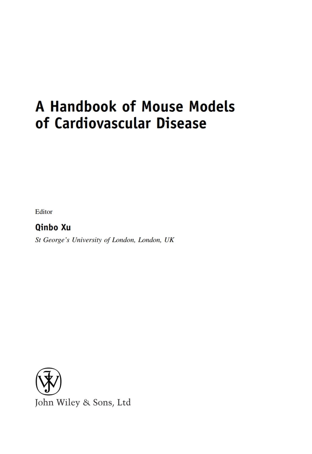 A Handbook of Mouse Models of Cardiovascular Disease 1st Edition â€“ PDF/EPUB Version Downloadable