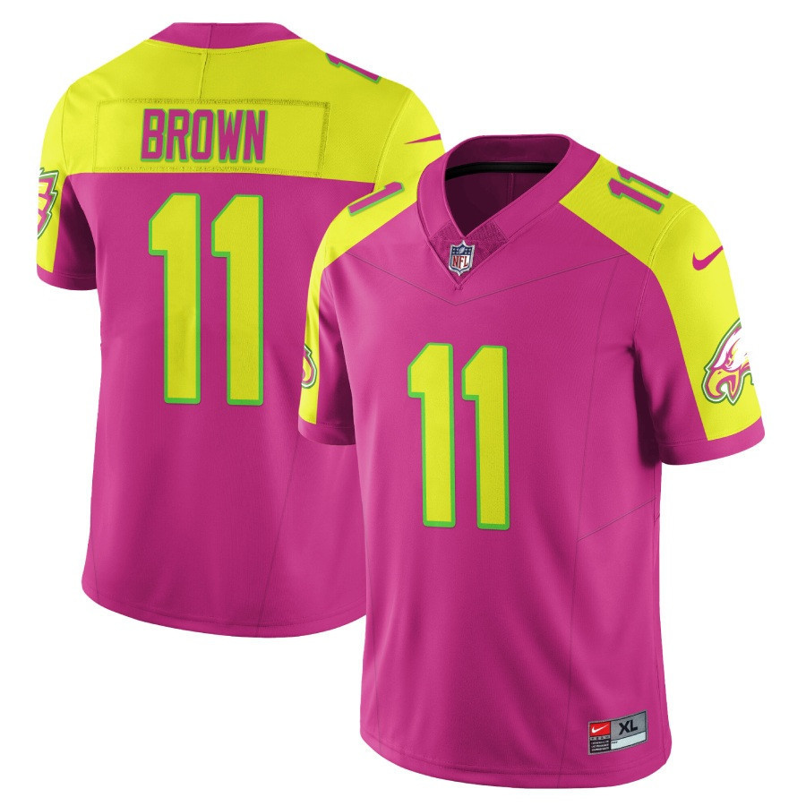 A J Brown Men's Philadelphia Eagles City Edition Vapor Limited Pink Jersey - All Stitched