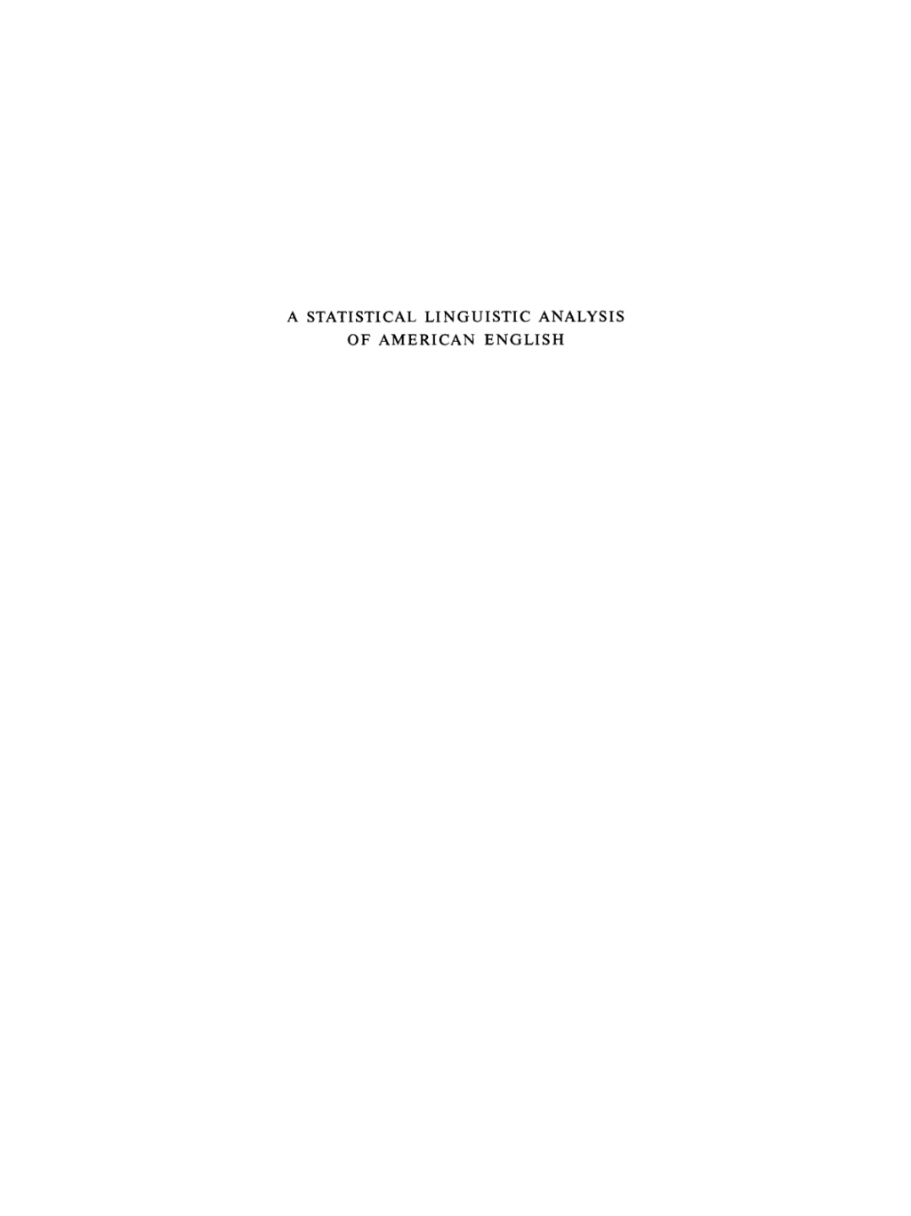 A Statistical Linguistic Analysis of American English 1st Edition â€“ PDF/EPUB Version Downloadable