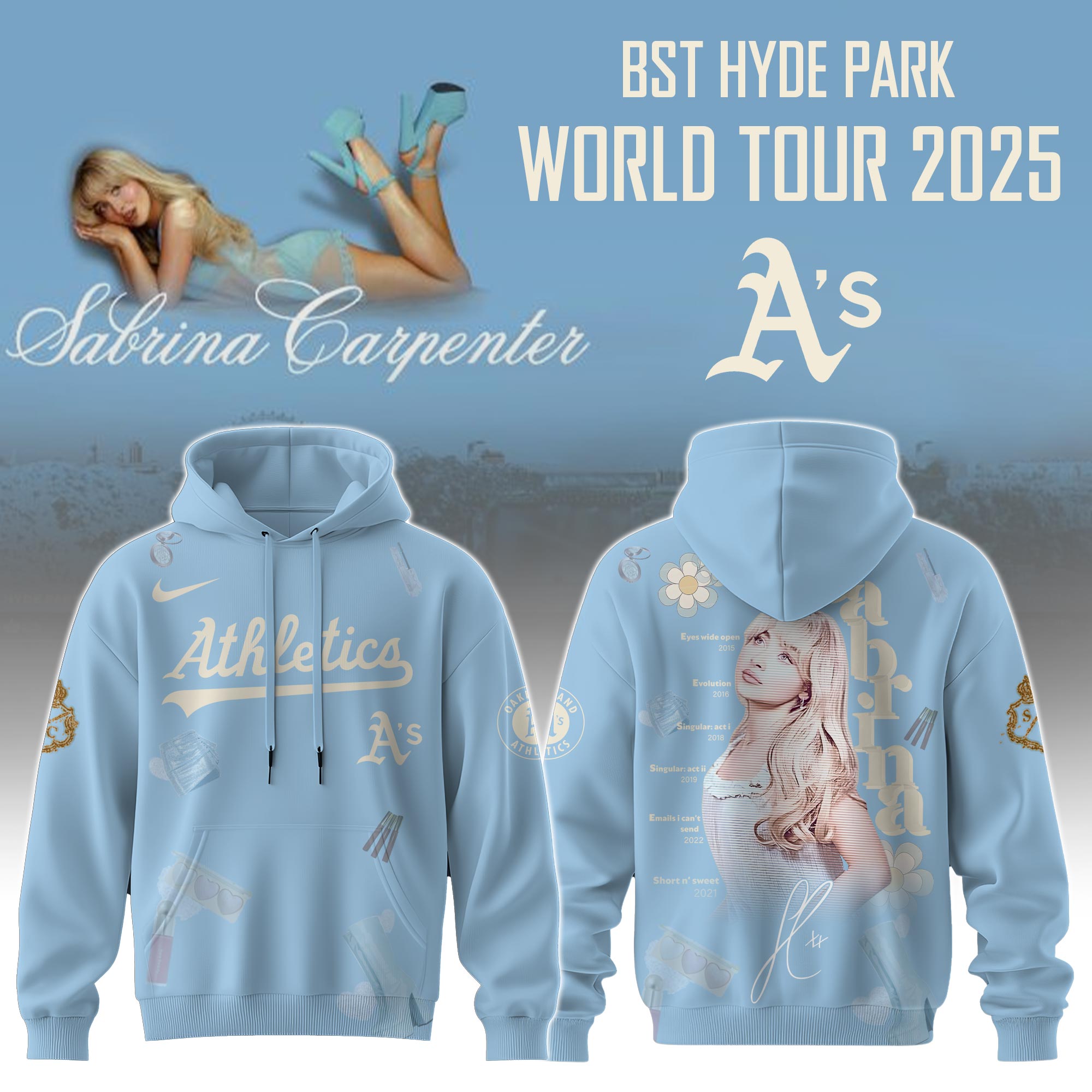 A t h l e t i c s x Sabrina Carpenter â€œShort nâ€™ Sweet Tourâ€ Hoodie Editions Limited +Selling Out Fast