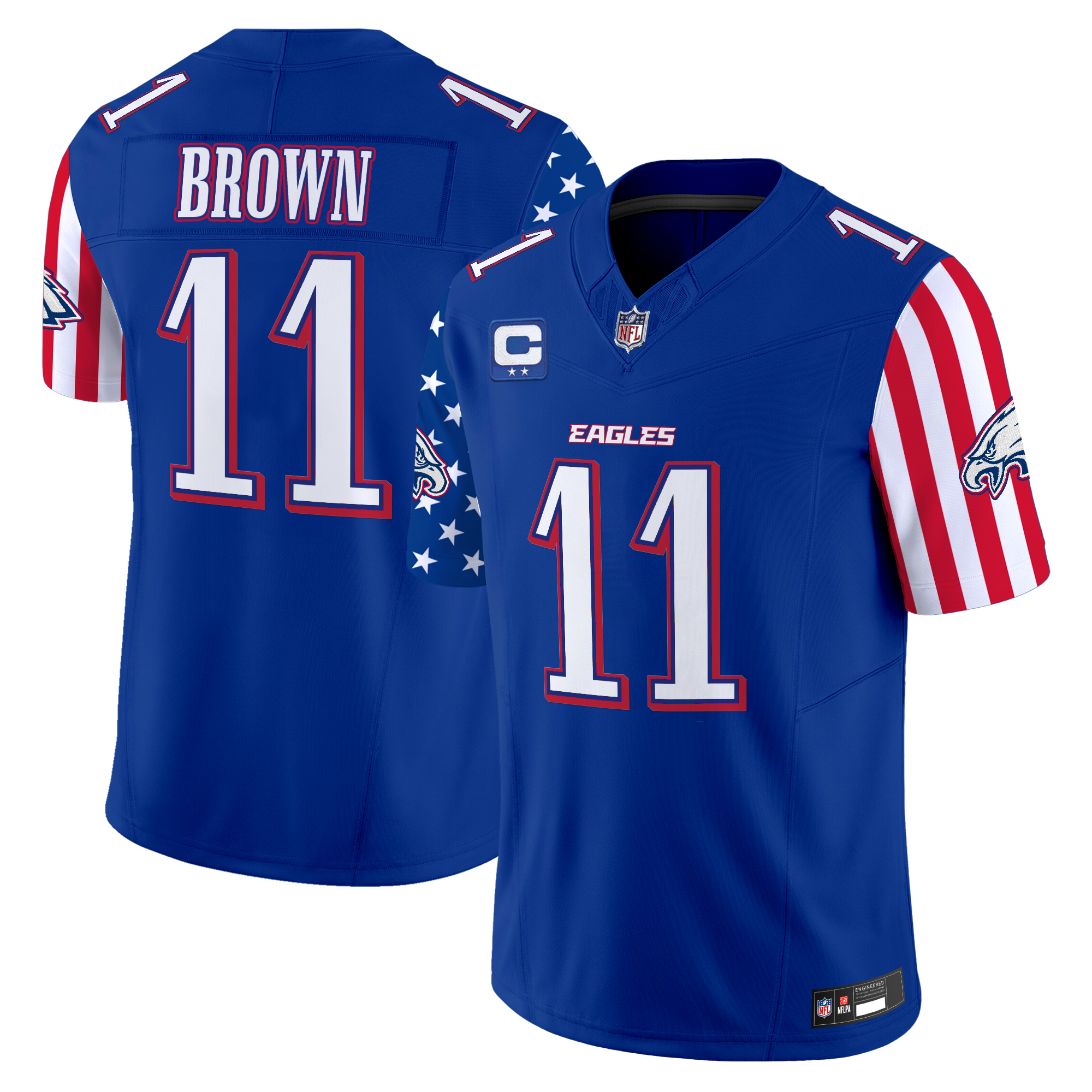 A.J. Brown Men's Philadelphia Eagles 2025 Independence Day Vapor Limited Royal Jersey - All Stitched