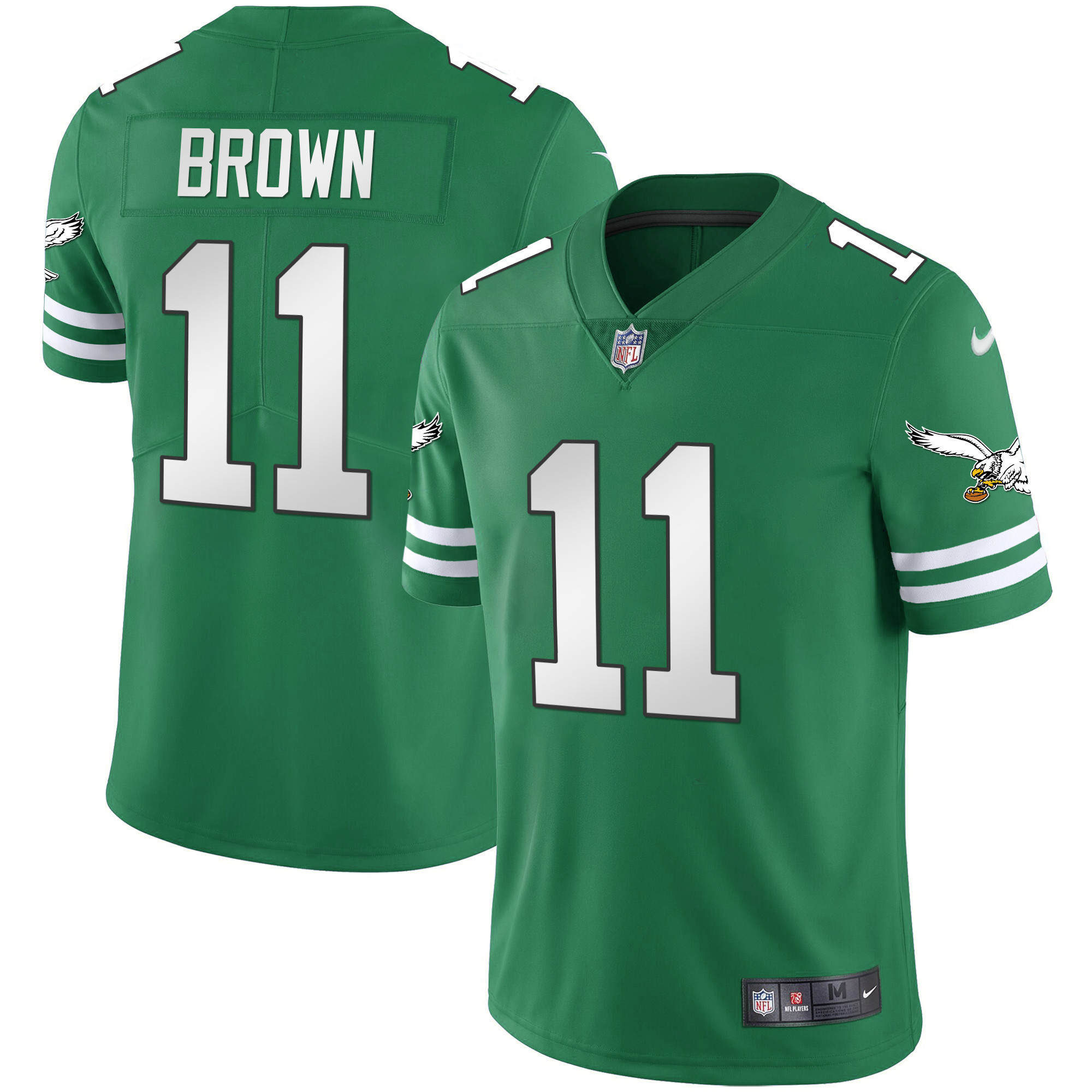 A.J. Brown Men's Philadelphia Eagles Gold & Kelly Vapor Kelly Green Jersey - All Stitched
