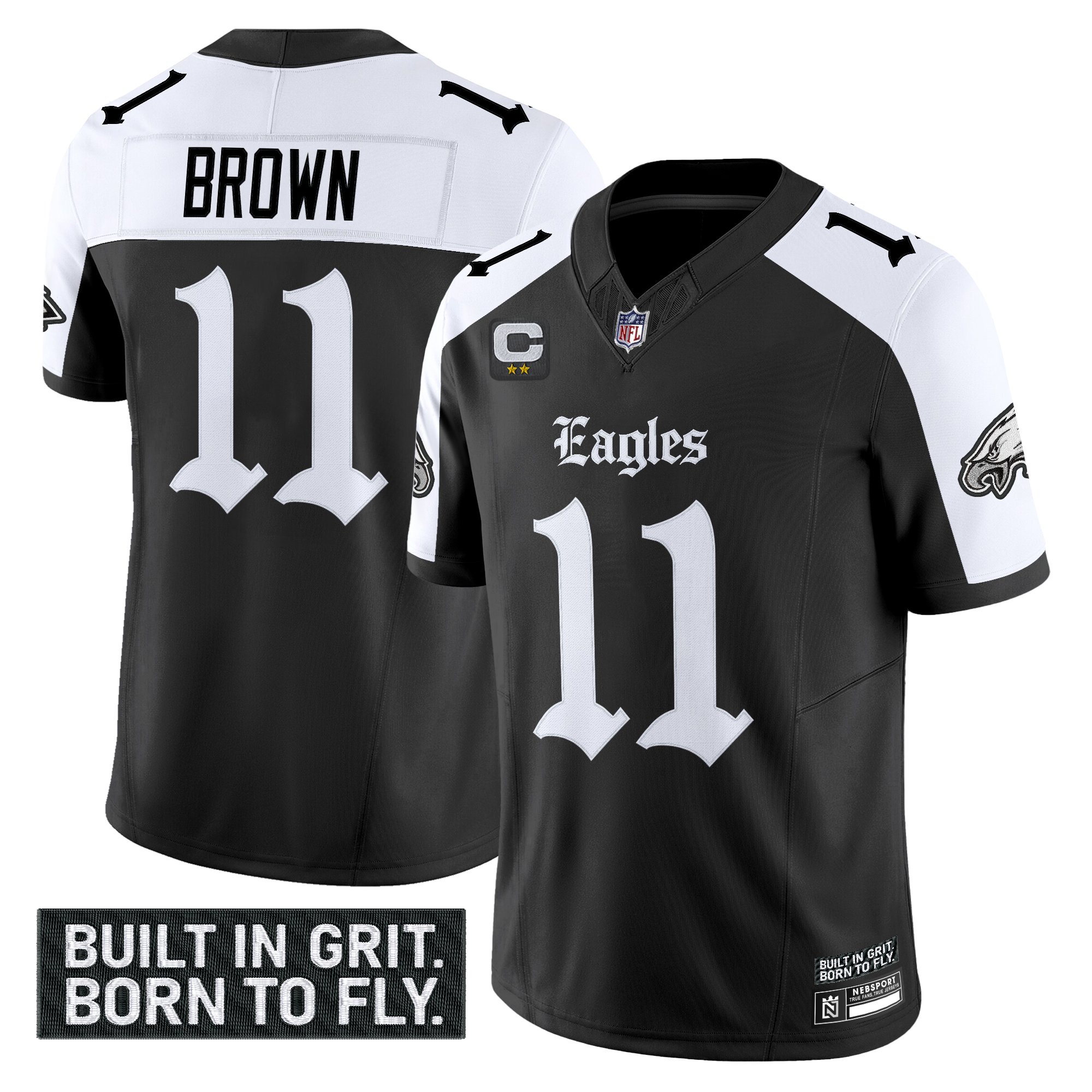 A.J. Brown Men's Philadelphia Eagles 'Gothic Philly Edition' Vapor Limited Alternate Jersey - All Stitched