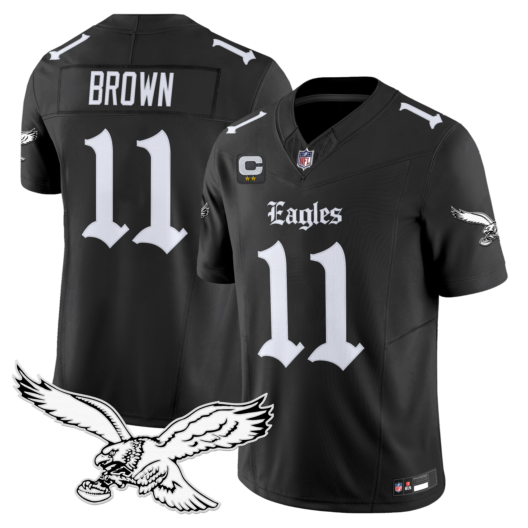 A.J. Brown Men's Philadelphia Eagles 'Gothic Philly Edition' Vapor Limited Black Jersey - All Stitched