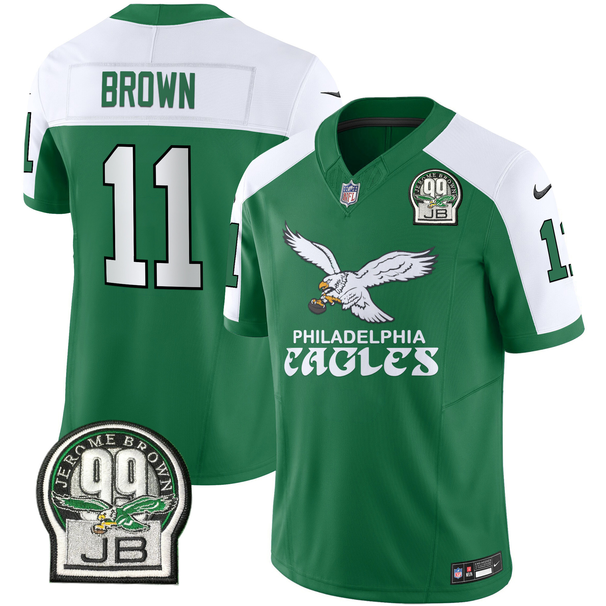 A.J. Brown Men's Philadelphia Eagles Kelly Green Vapor Limited Kelly Alternate Jersey - All Stitched