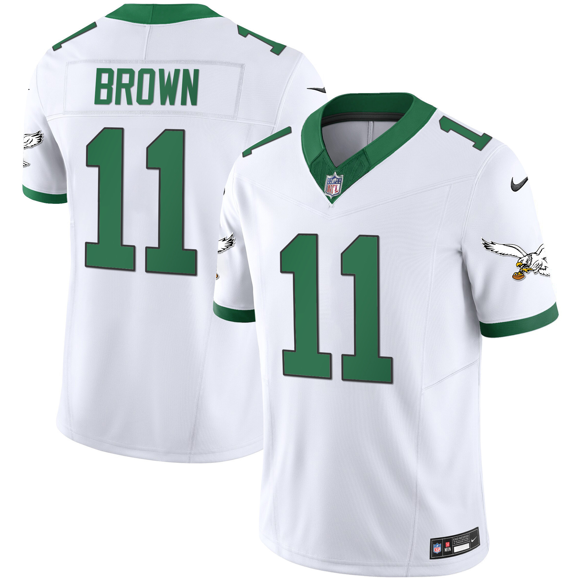 A.J. Brown Men's Philadelphia Eagles Kelly Green Vapor Limited Kelly White Jersey - All Stitched