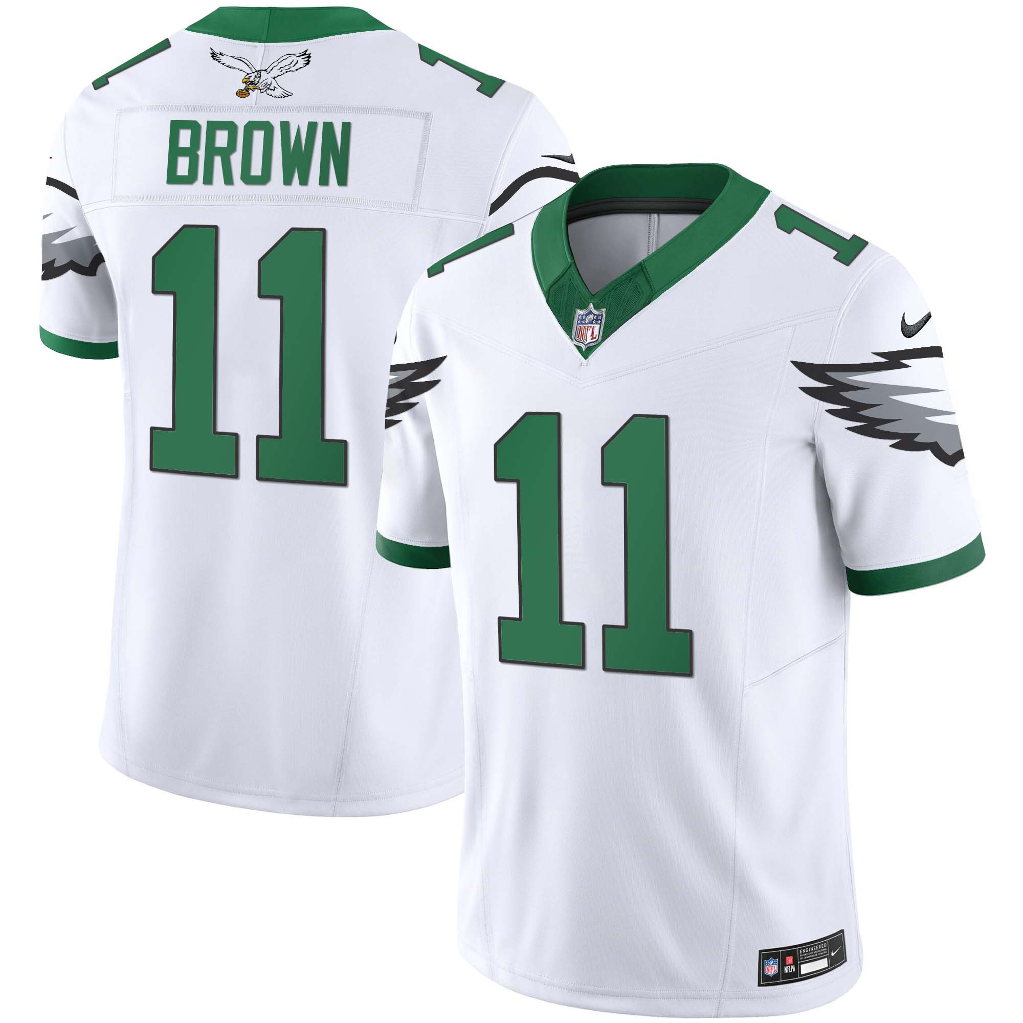 A.J. Brown Men's Philadelphia Eagles Kelly Green Vapor Limited Kelly White Jersey - All Stitched