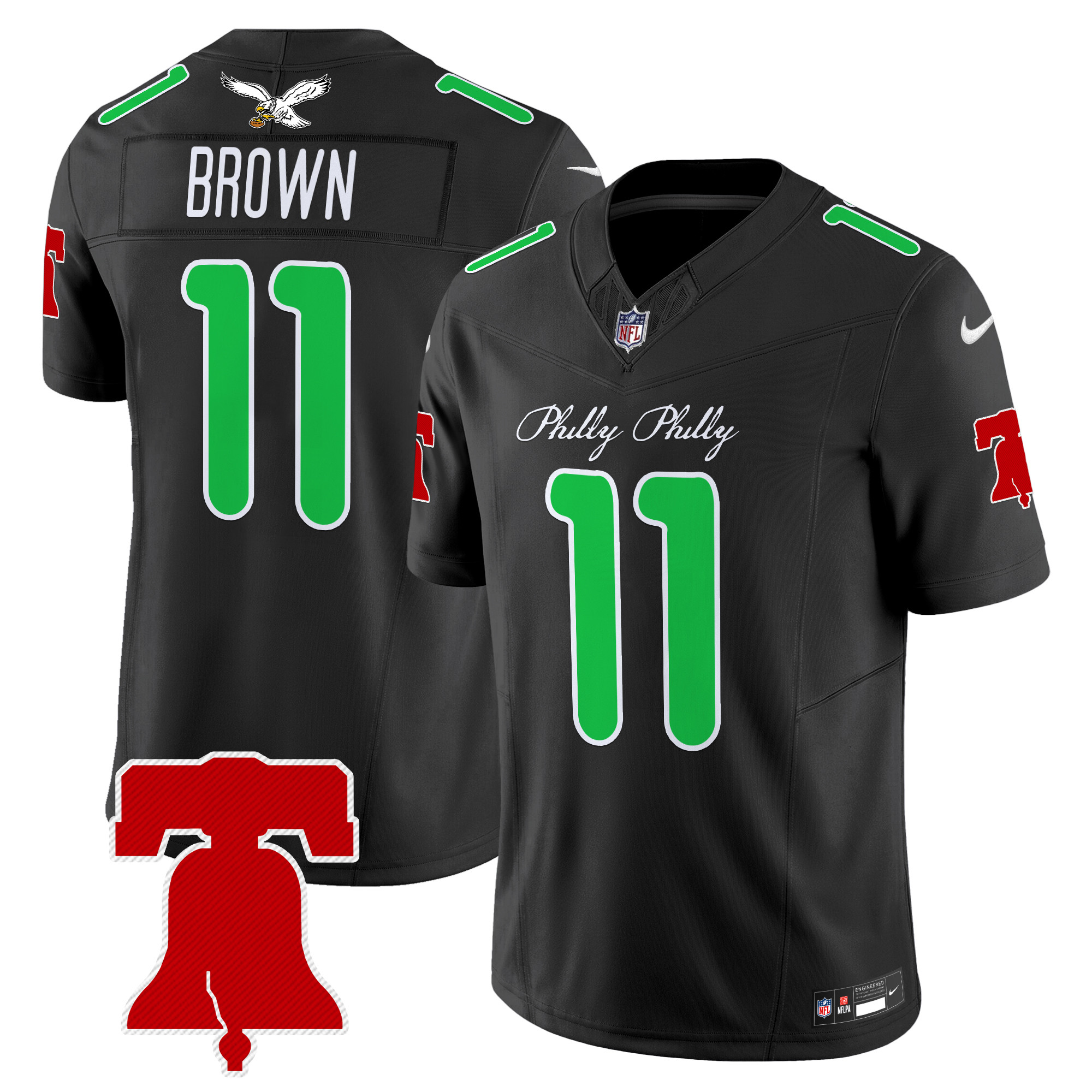 A.J. Brown Men's Philadelphia Eagles Philly Phanatic Style Vapor Limited Black Jersey - All Stitched