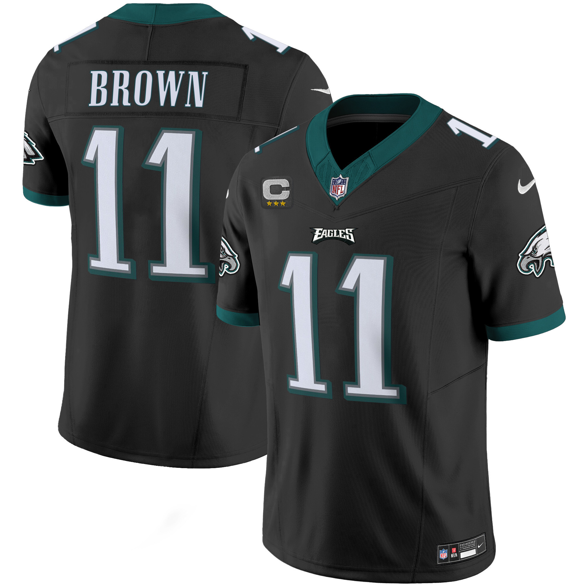 A.J. Brown Men's Philadelphia Eagles Vapor Limited Black Jersey - All Stitched