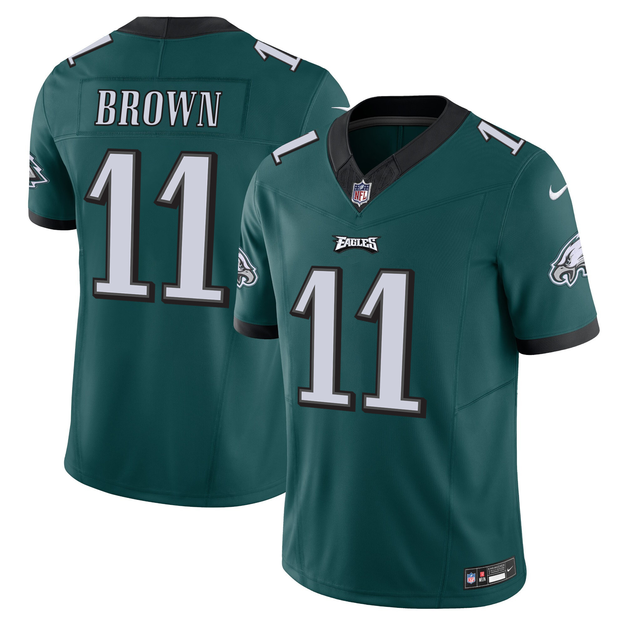A.J. Brown Men's Philadelphia Eagles Vapor Limited Midnight Green Jersey - All Stitched