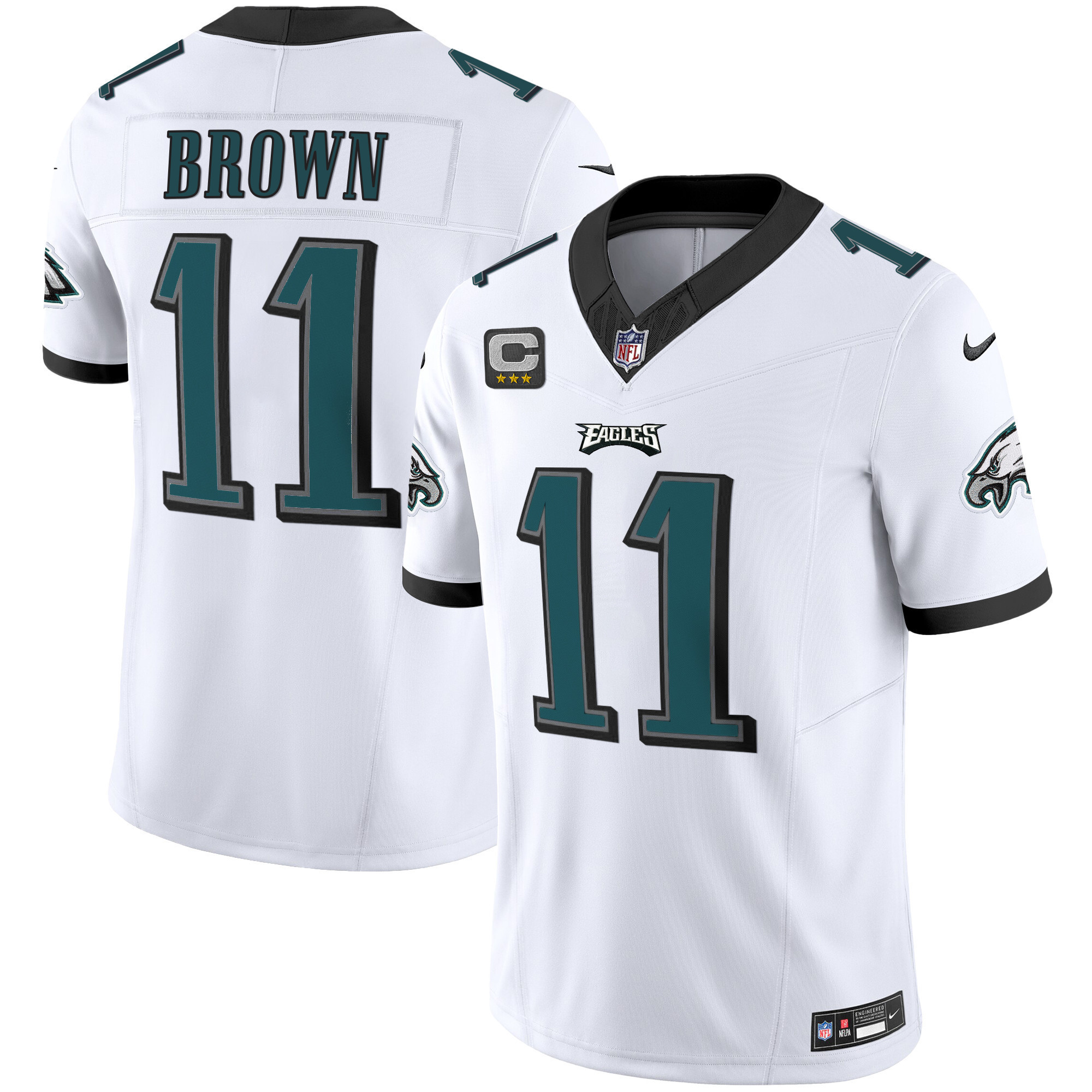 A.J. Brown Men's Philadelphia Eagles Vapor Limited White Jersey - All Stitched