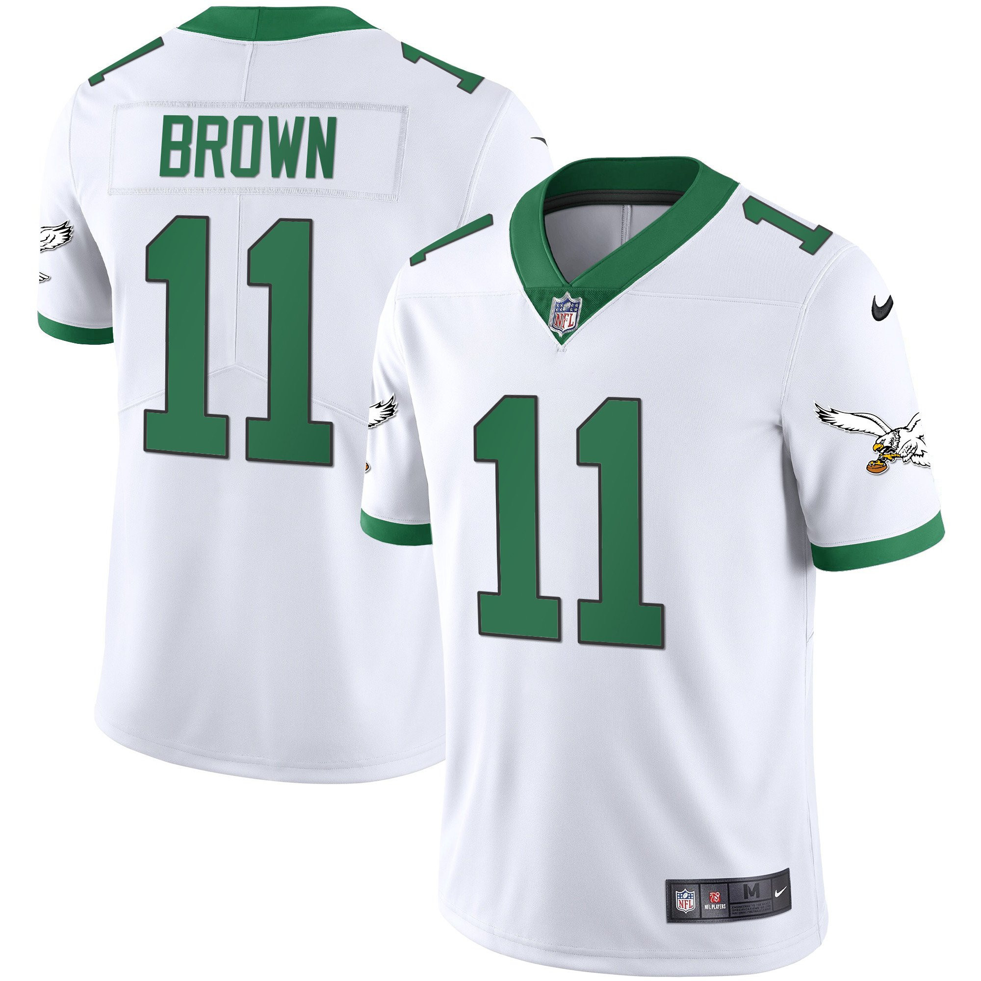 A.J. Brown Youth's Philadelphia Eagles Kelly Green Gold Kelly White Jersey - All Stitched