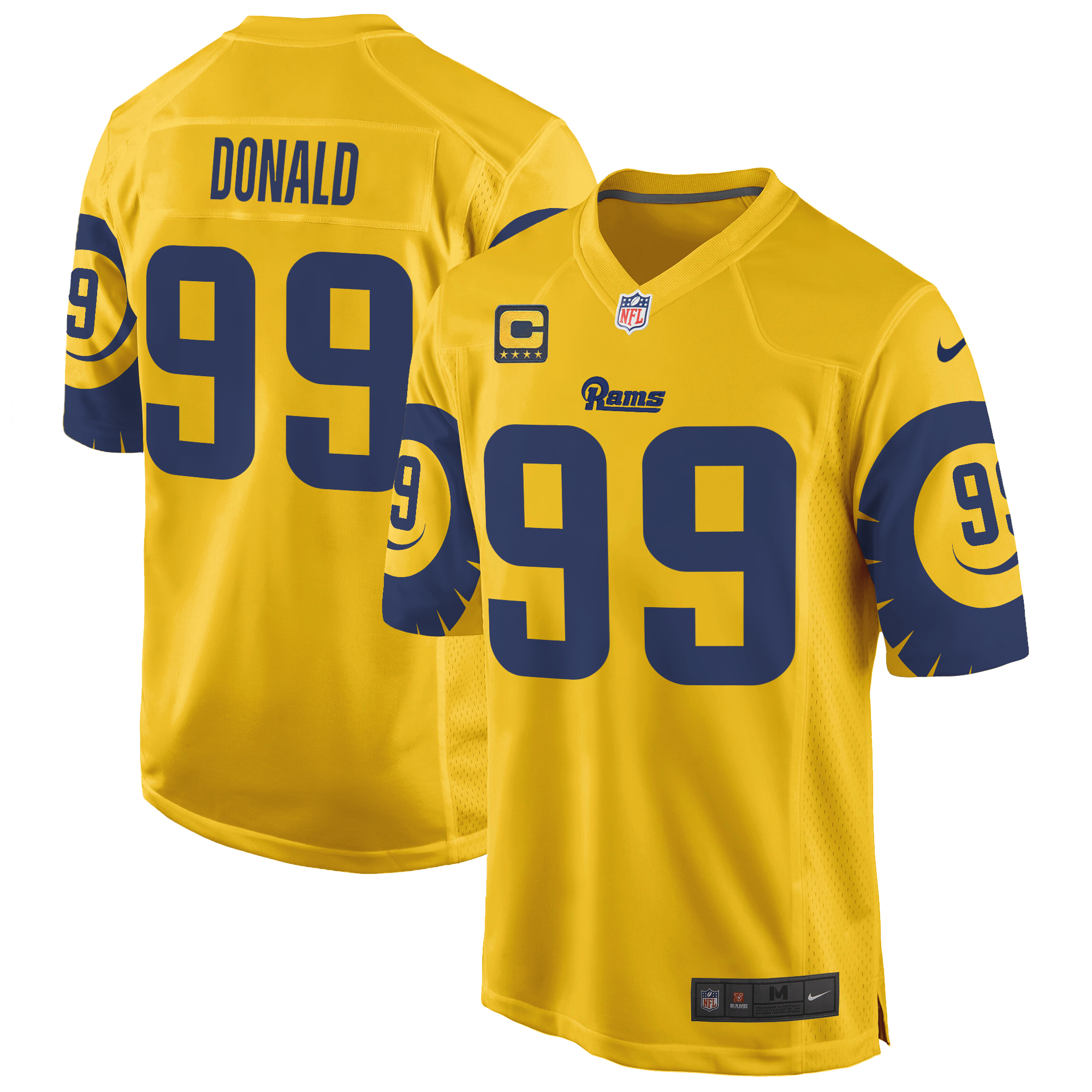 Aaron Donald Men's Los Angeles Rams Special Game Gold Jersey - All Stitched