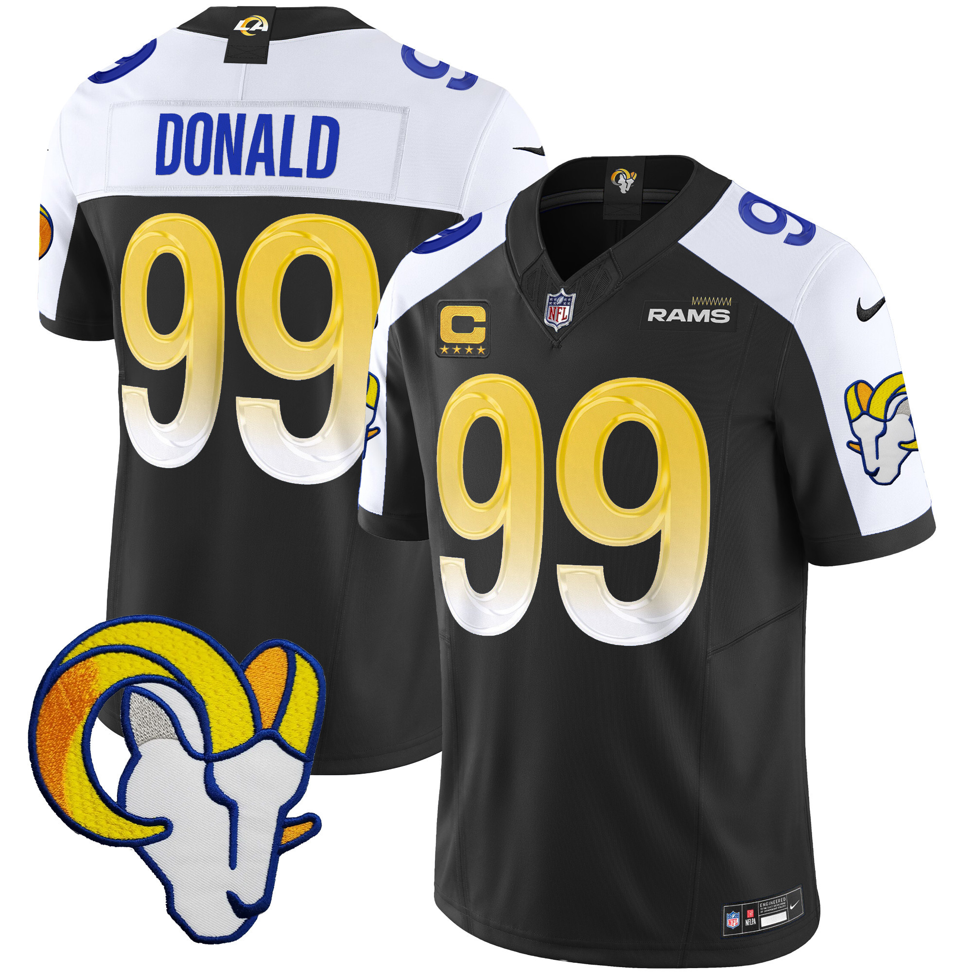 Aaron Donald Men's Los Angeles Rams Vapor Limited Black Alternate Jersey - All Stitched