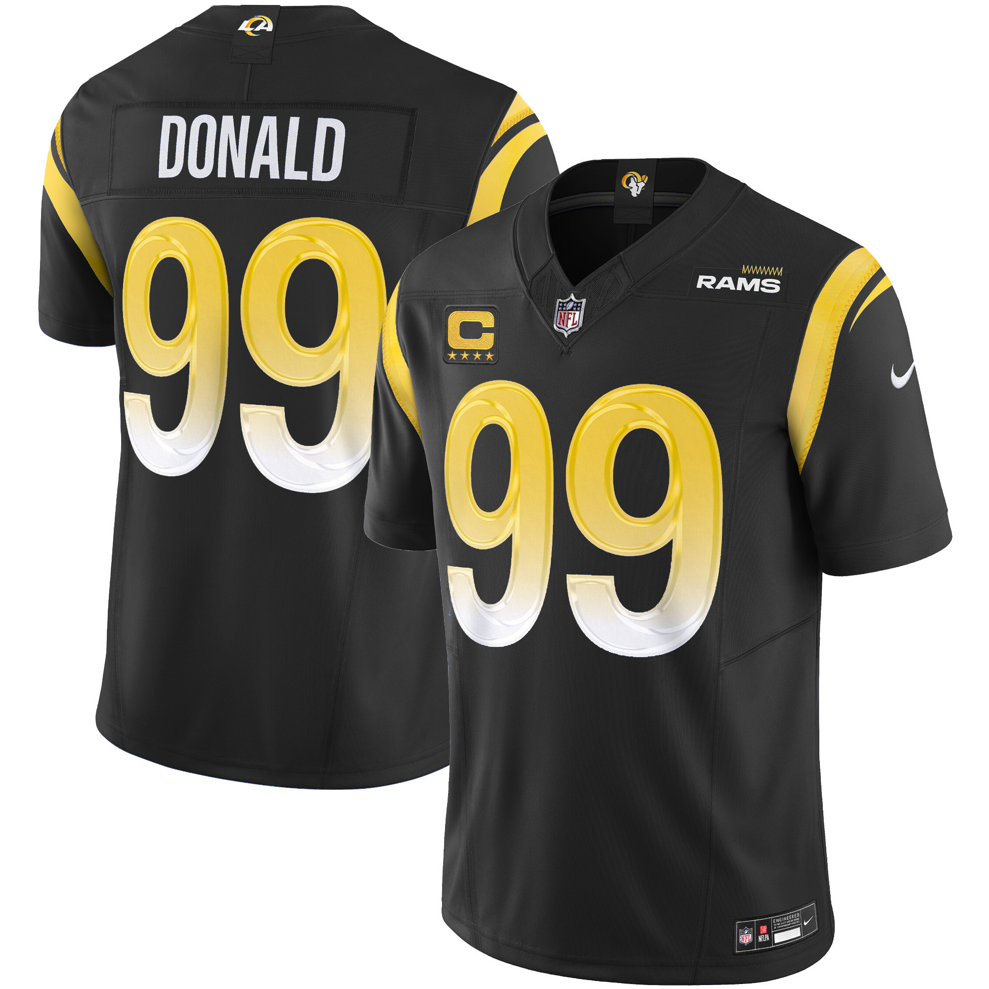 Aaron Donald Men's Los Angeles Rams Vapor Limited Black Jersey - All Stitched