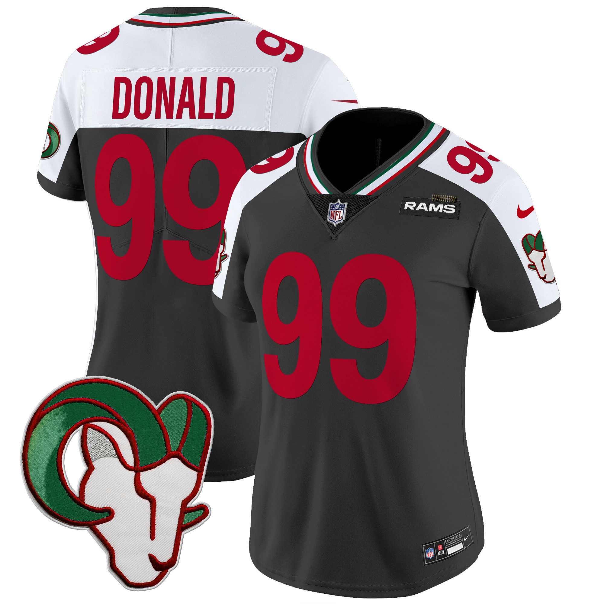 Aaron Donald Women's Los Angeles Rams Mexico Vapor Limited Black Alternate Jersey - All Stitched