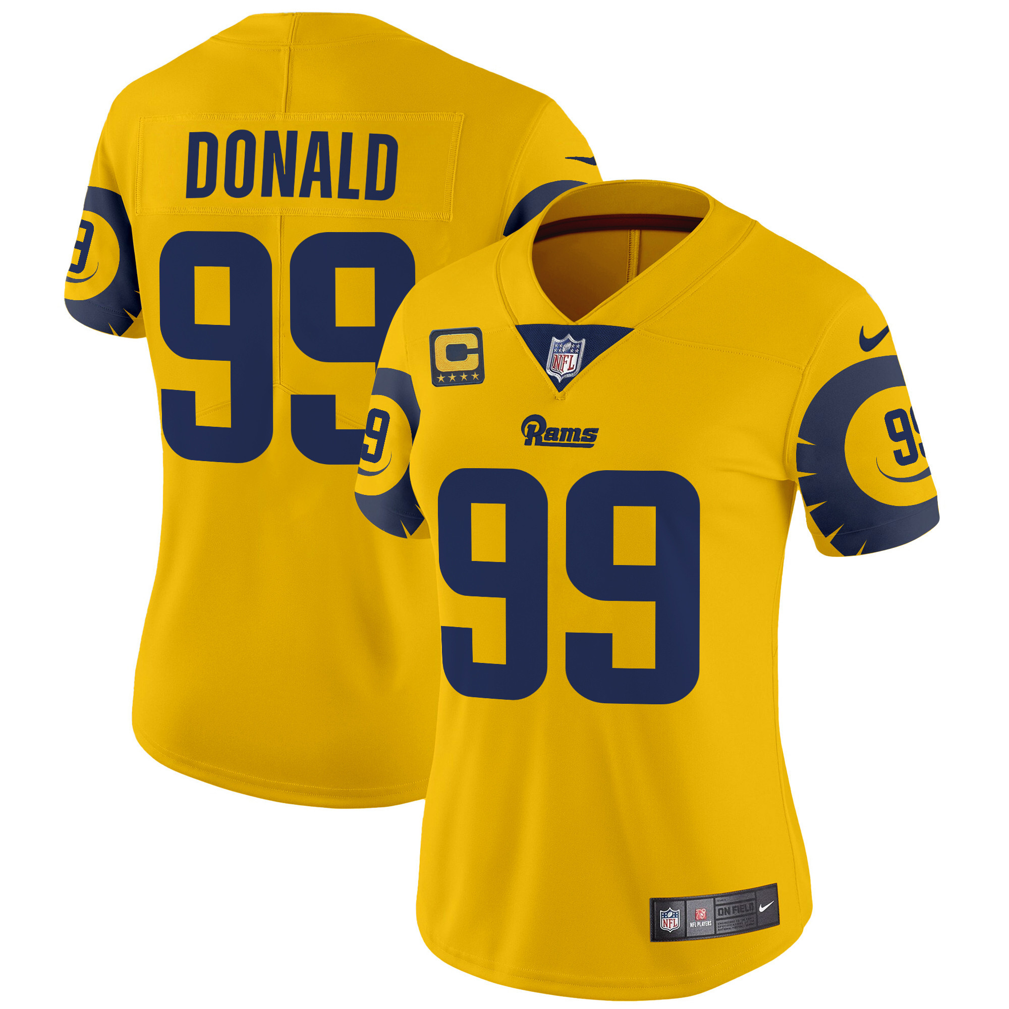 Aaron Donald Women's Los Angeles Rams Special Vapor Limited Gold Jersey - All Stitched