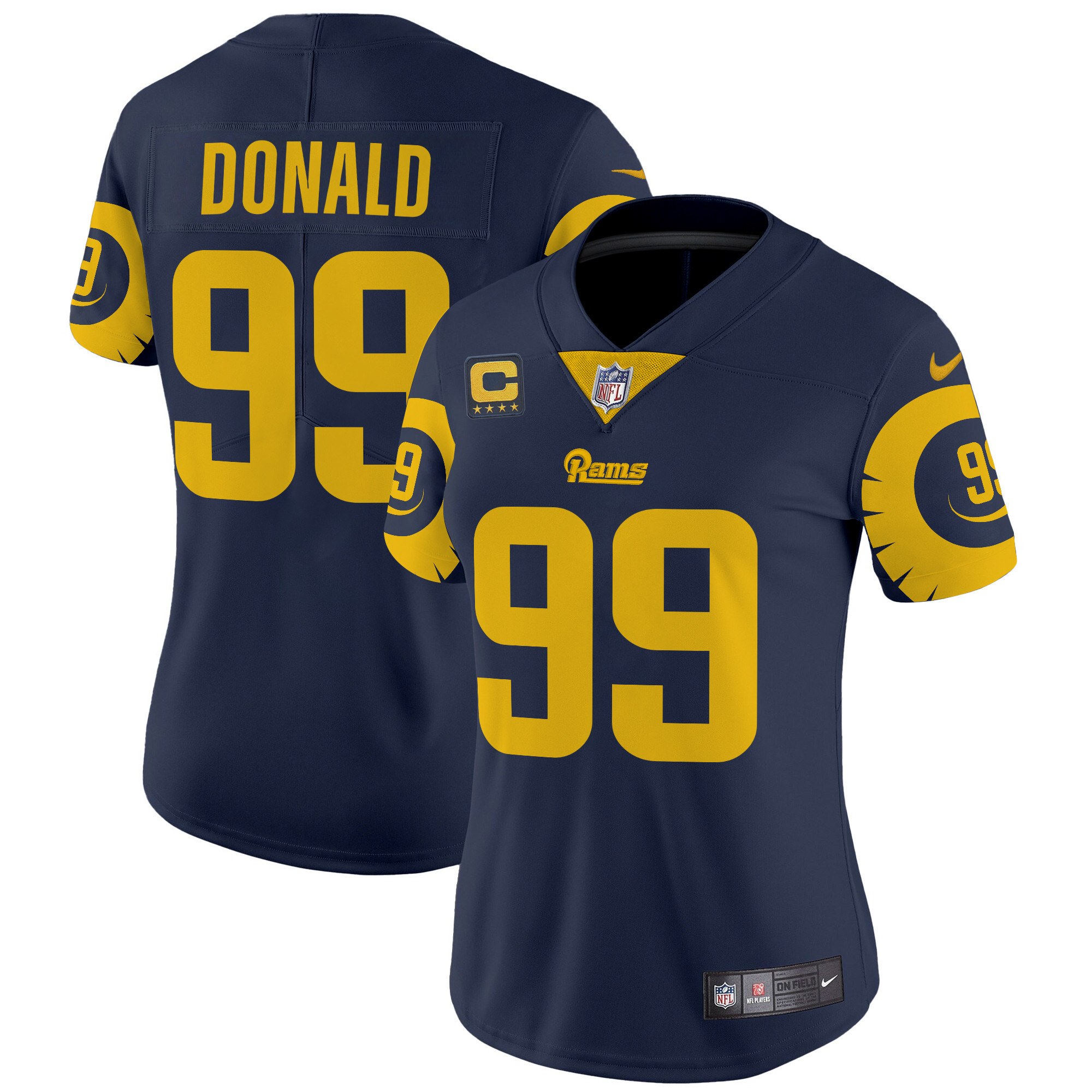 Aaron Donald Women's Los Angeles Rams Special Vapor Limited Navy Jersey - All Stitched