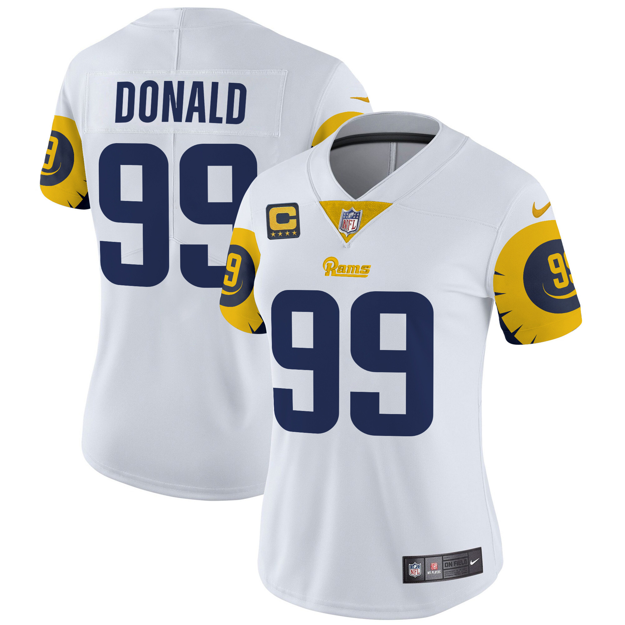 Aaron Donald Women's Los Angeles Rams Special Vapor Limited White Jersey - All Stitched