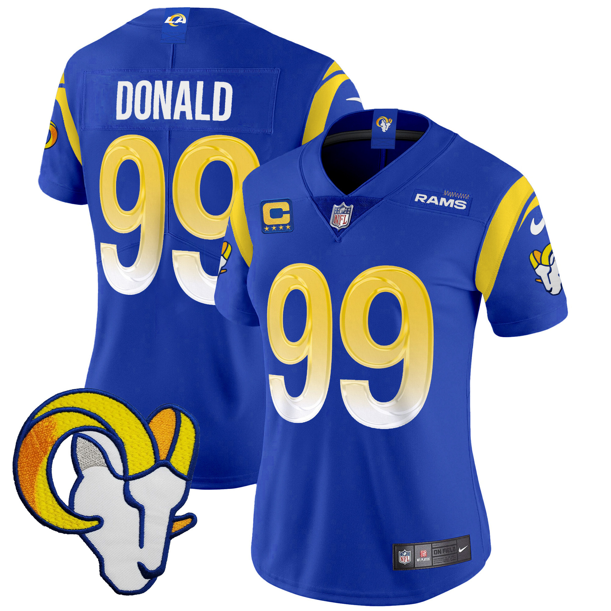 Aaron Donald Women's Los Angeles Rams Vapor Limited Royal Jersey - All Stitched