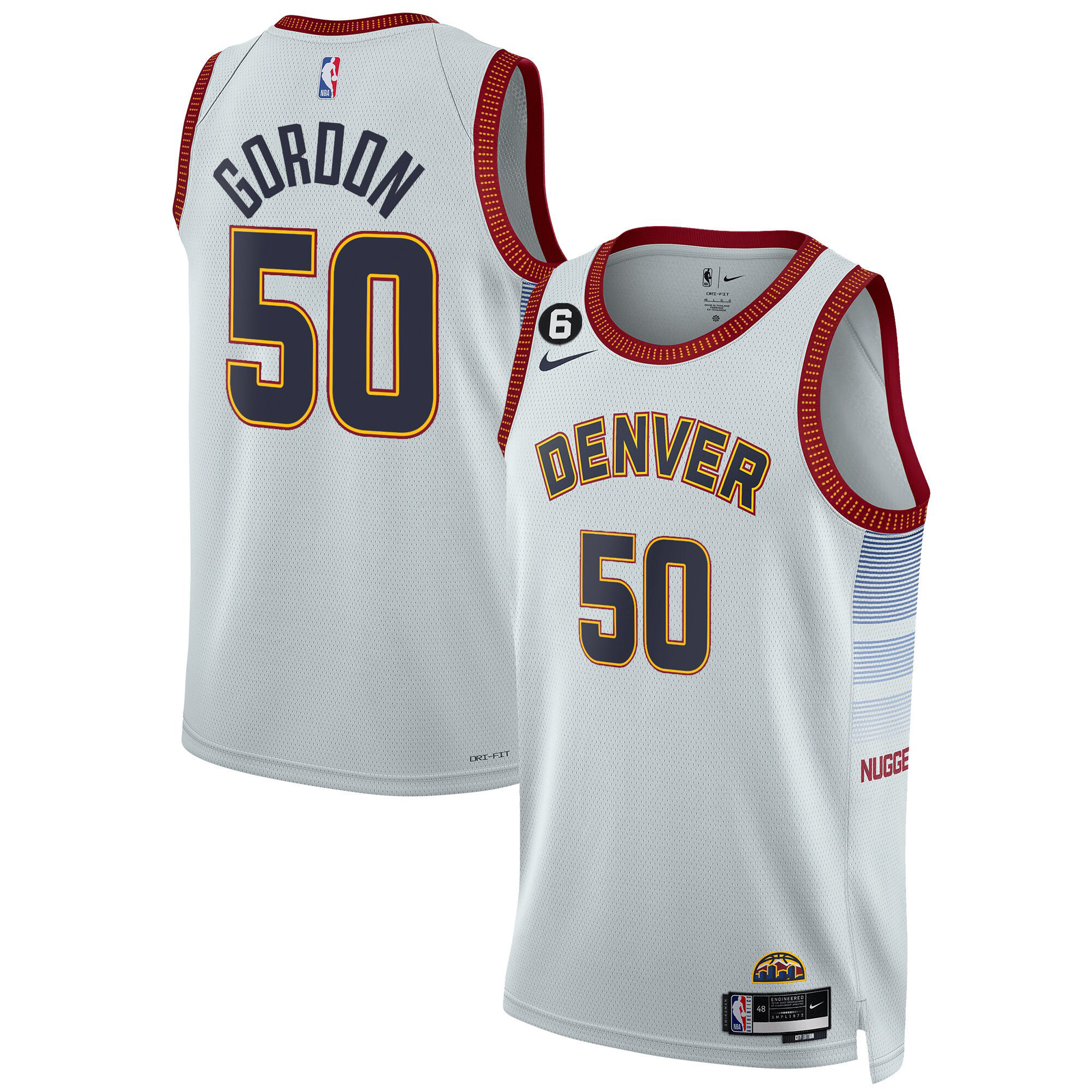 Aaron Gordon Men's Denver Nuggets #6 Patch Collection City Jersey - All Stitched