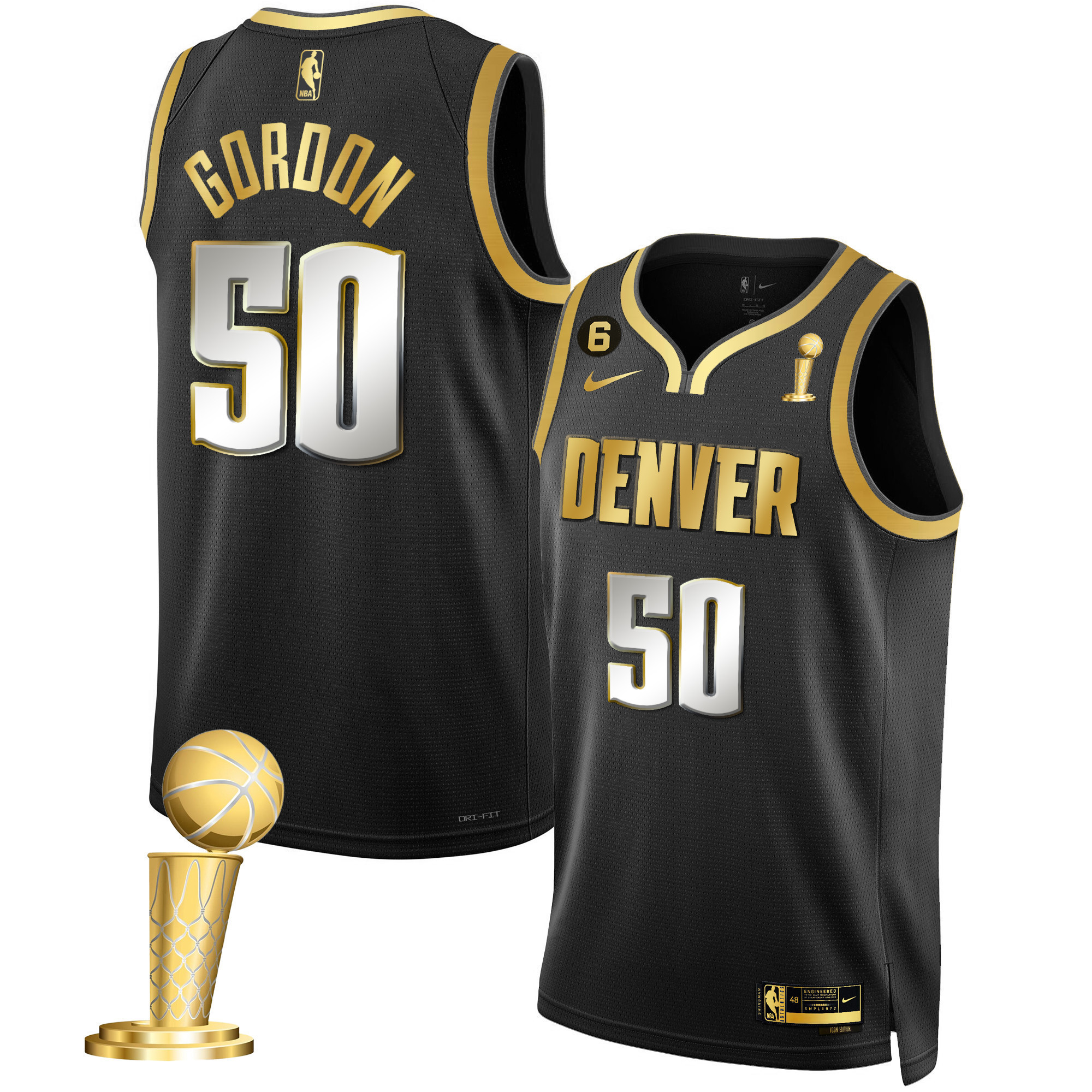 Aaron Gordon Youth's Denver Nuggets 2023 Champions Black Limited Jersey Collection - All Stitched