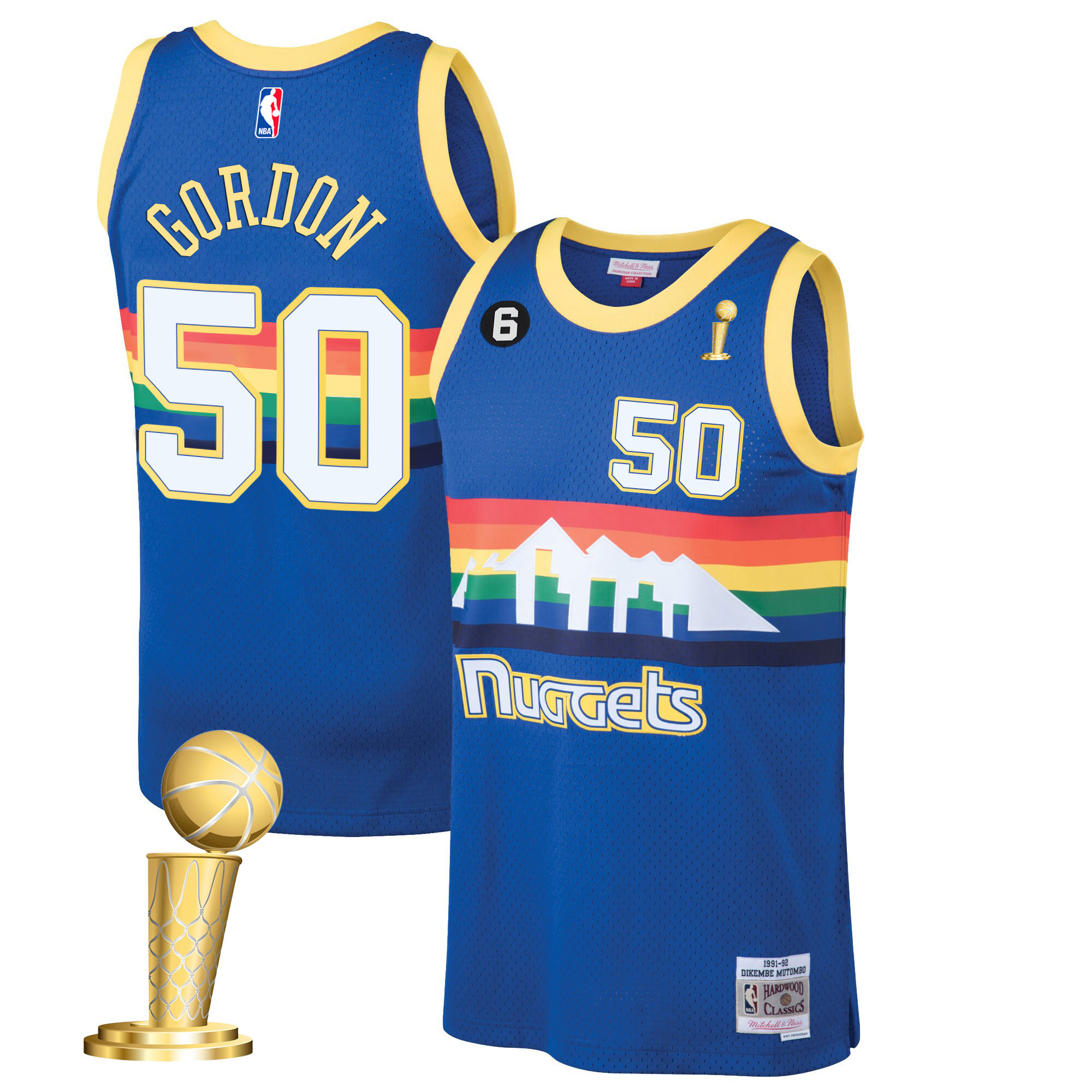 Aaron Gordon Youth's Denver Nuggets 2023 Champions Blue Classic Jersey Collection - All Stitched
