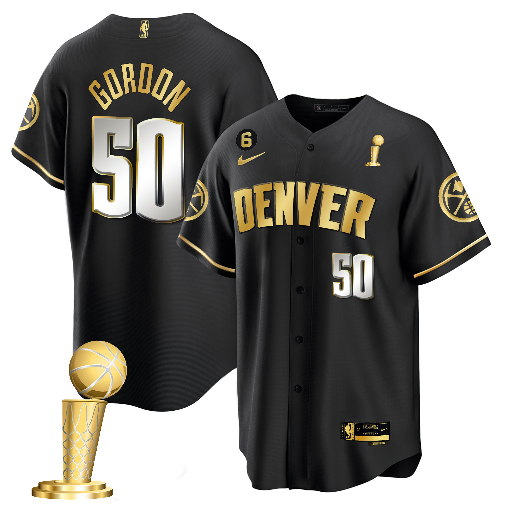 Aaron Gordon Youth's Denver Nuggets 2023 Champions Cool Base Black Limited Jersey - All Stitched