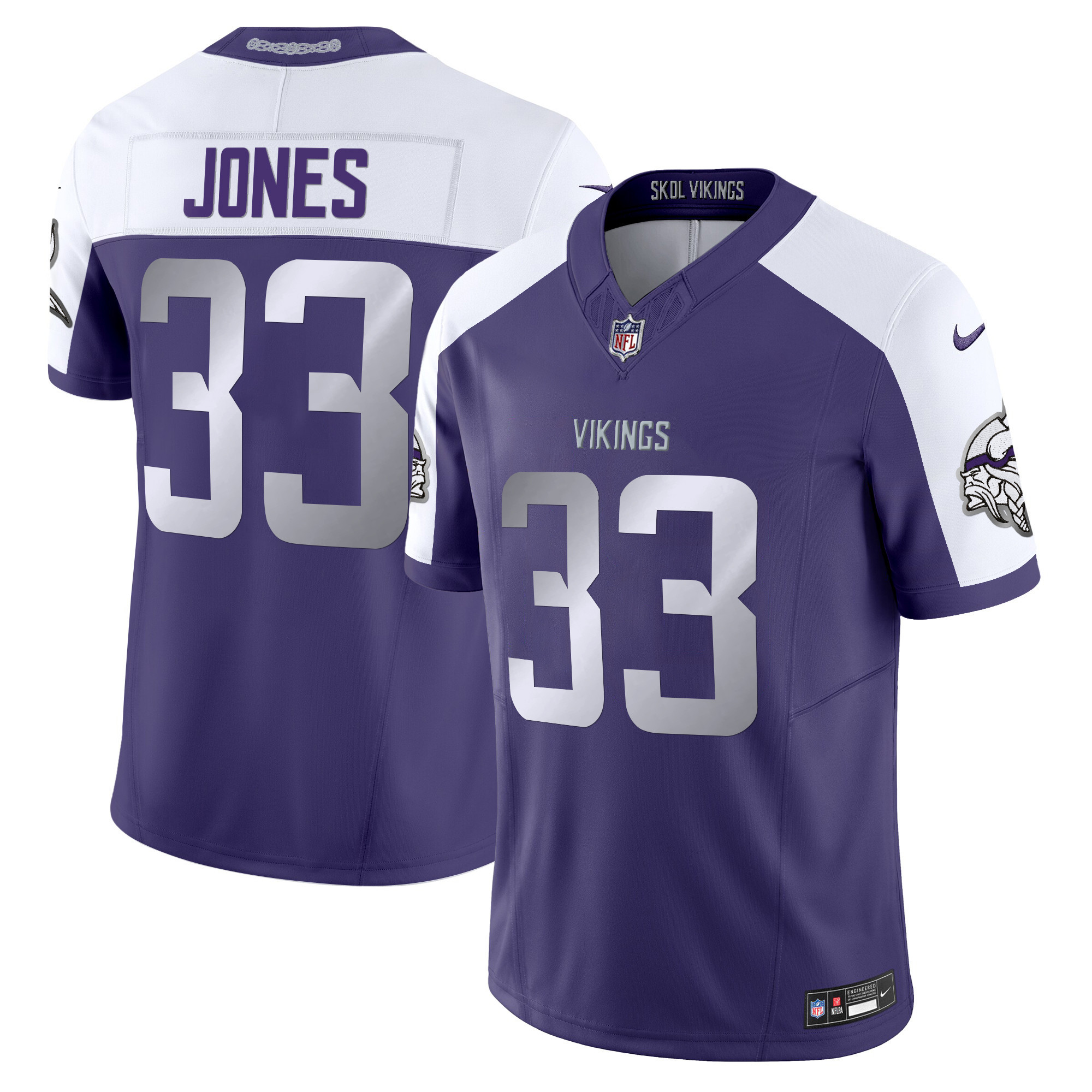 Aaron Jones Men's 2024 Minnesota Vikings Winter Warrior Vapor Limited Purple Alternate Jersey - All Stitched