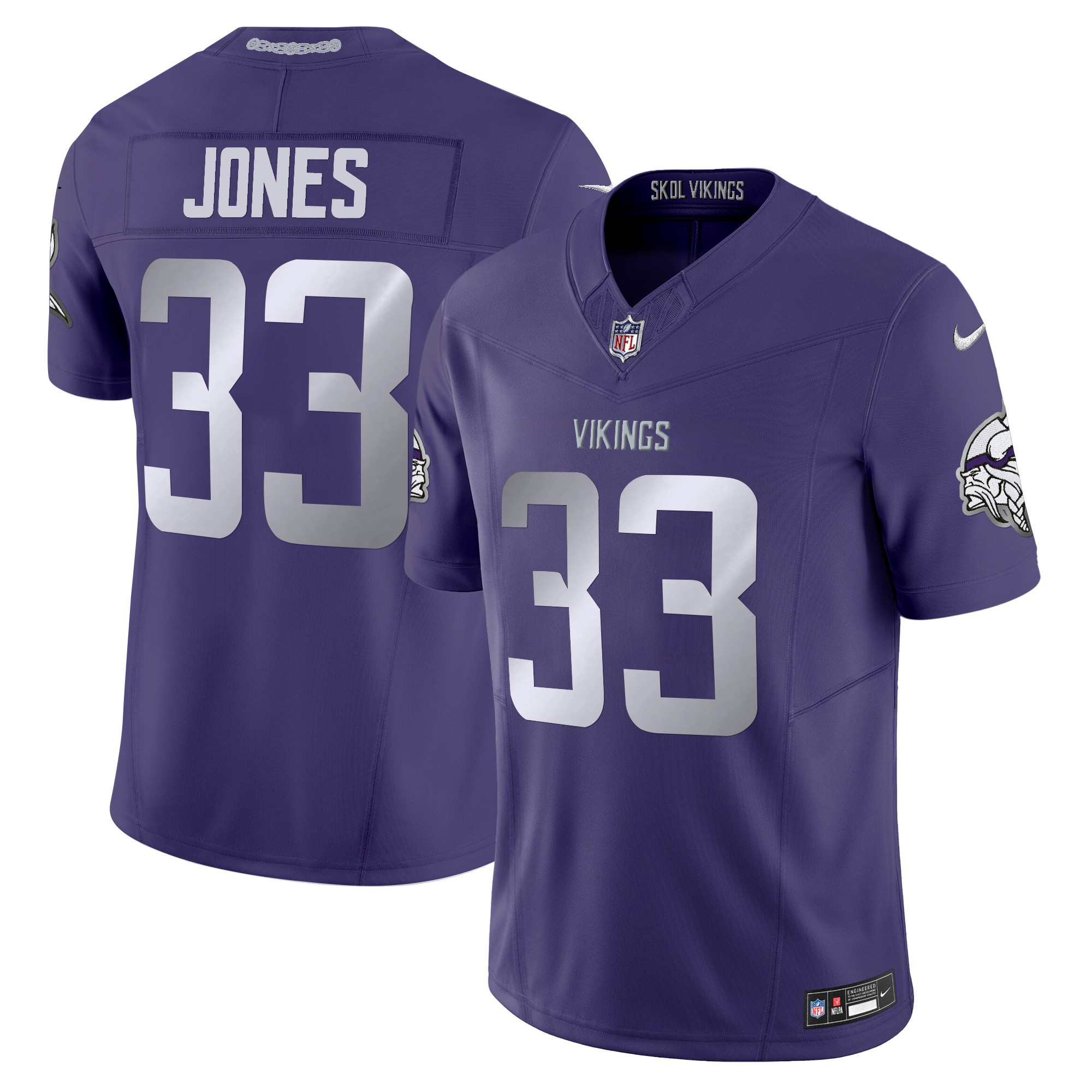Aaron Jones Men's 2024 Minnesota Vikings Winter Warrior Vapor Limited Purple Jersey - All Stitched