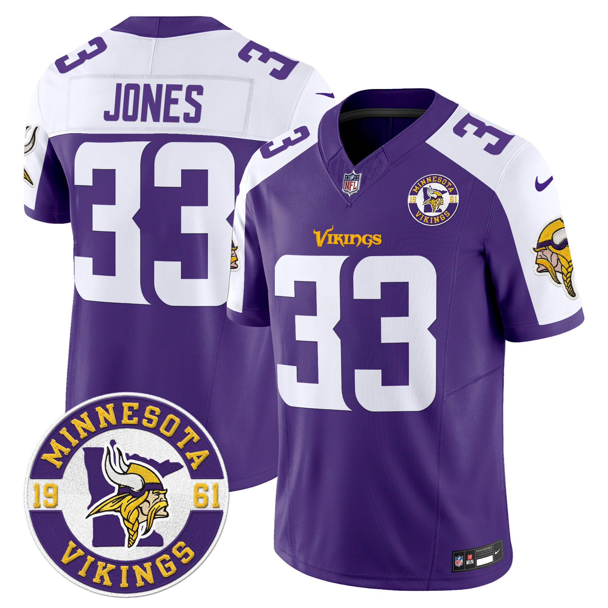 Aaron Jones Men's Minnesota Vikings 2024 Vapor Limited Purple Alternate Jersey - All Stitched