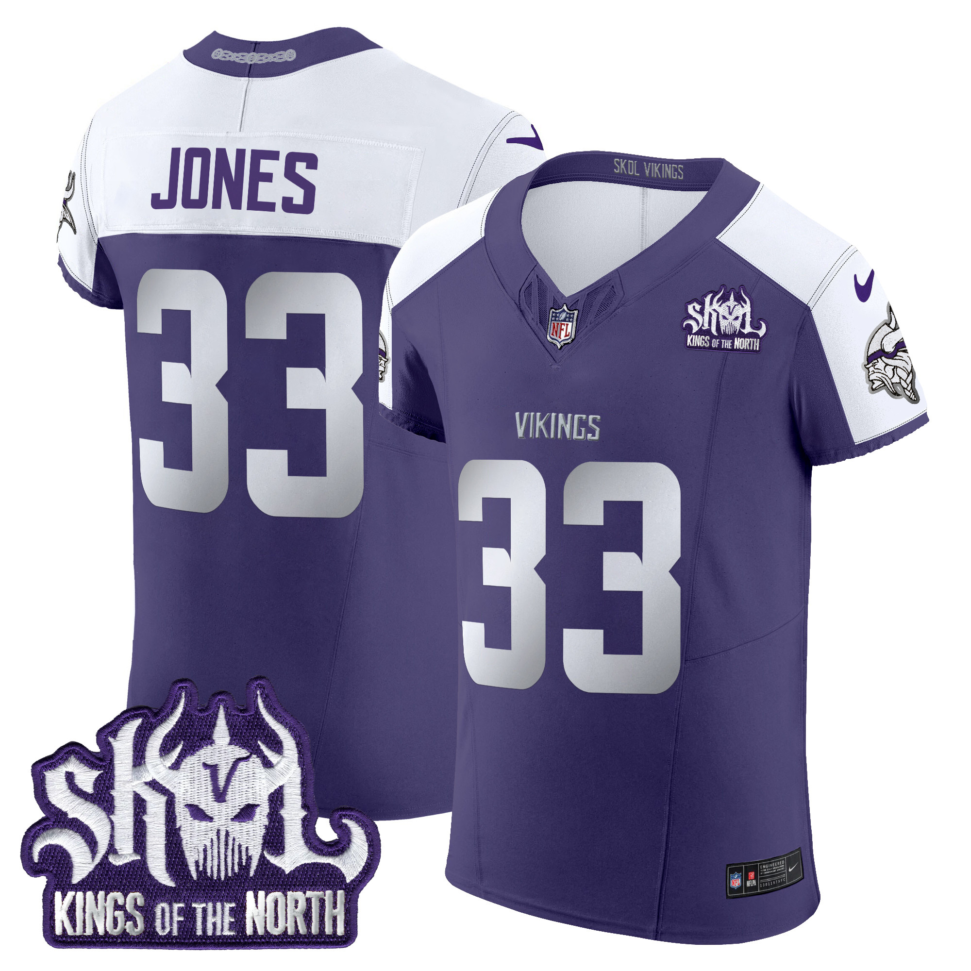 Aaron Jones Men's Minnesota Vikings 2024 Winter Warrior Skol Patch Vapor Elite Purple Alternate Jersey - All Stitched