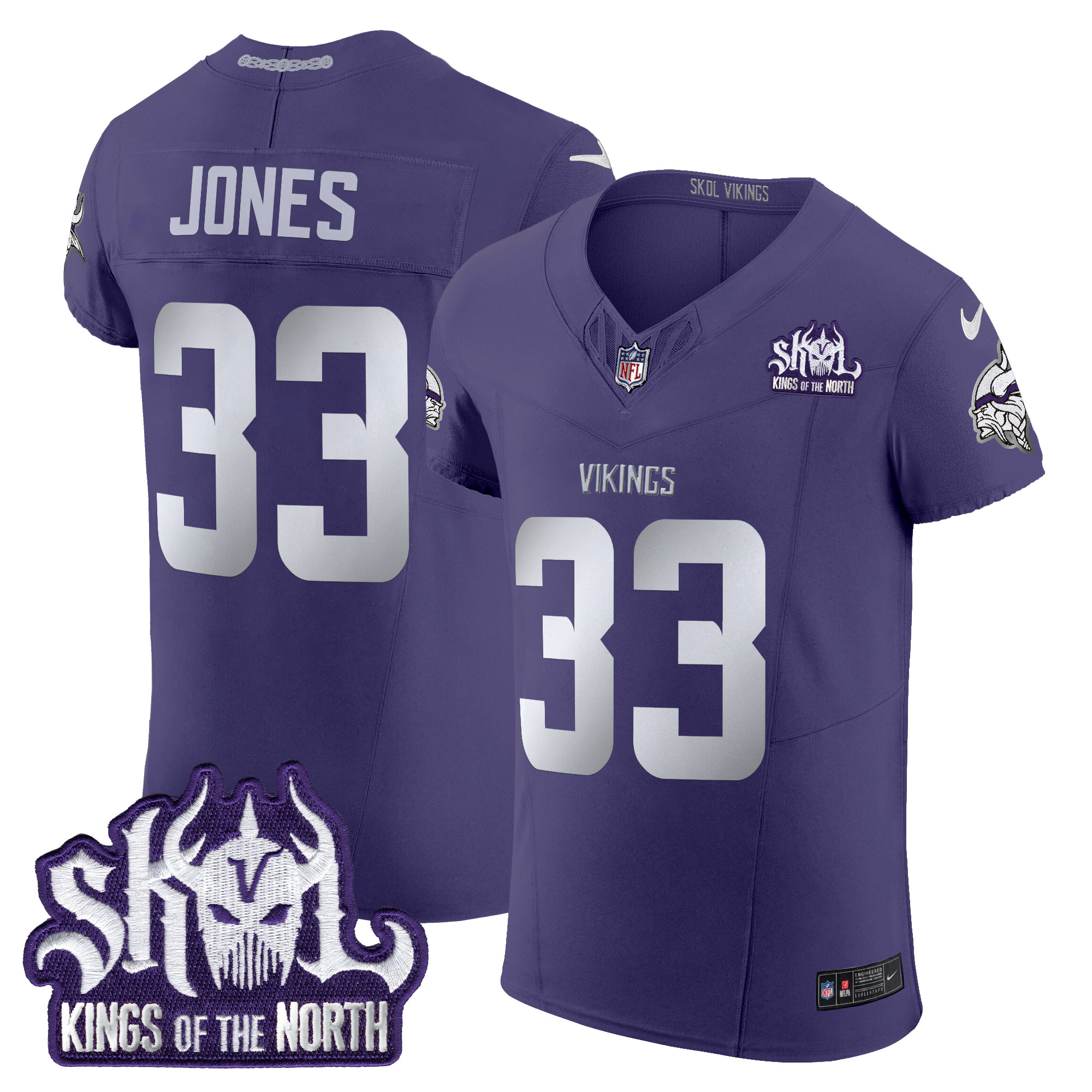 Aaron Jones Men's Minnesota Vikings 2024 Winter Warrior Skol Patch Vapor Elite Purple Jersey - All Stitched