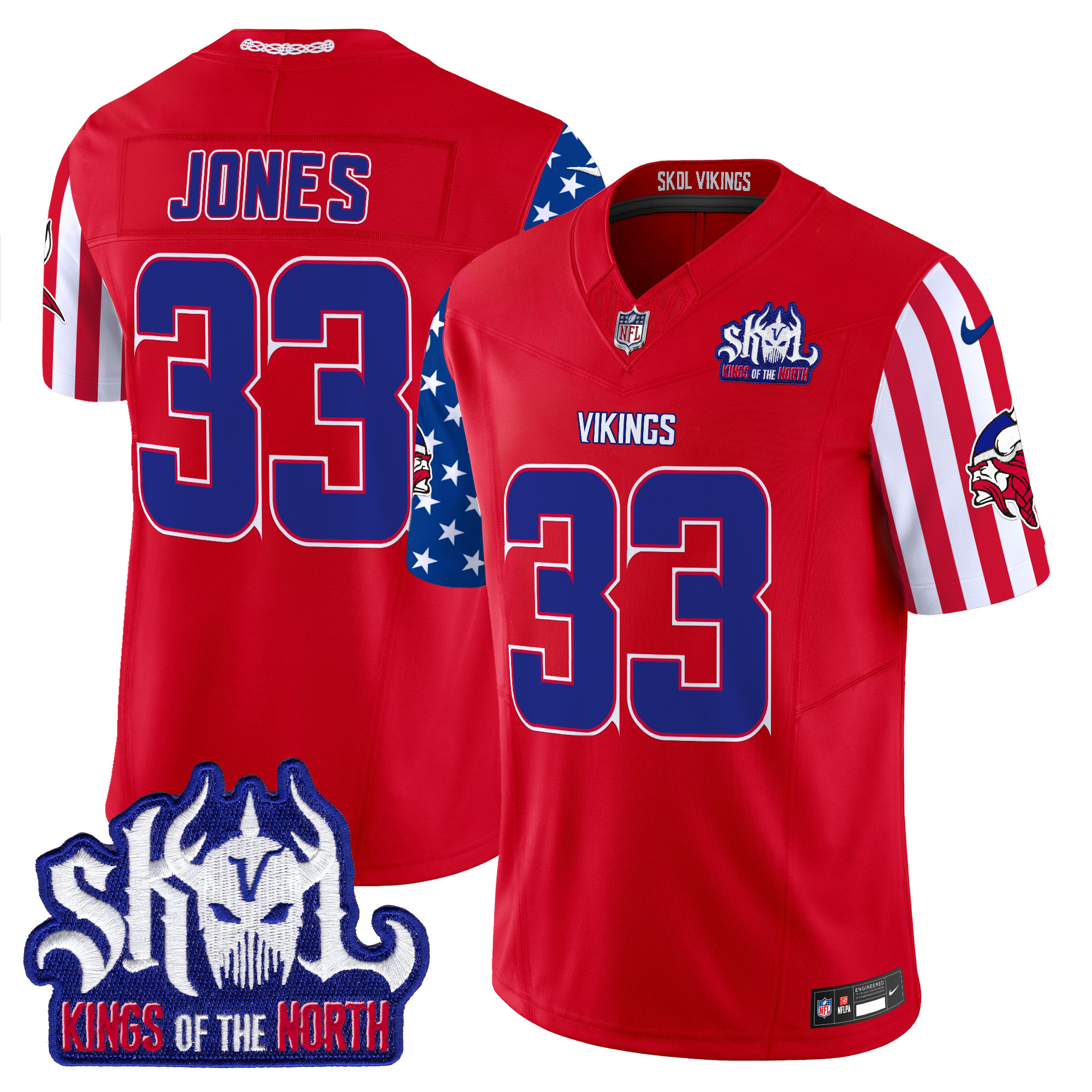 Aaron Jones Men's Minnesota Vikings American Style Vapor Limited Red Jersey - All Stitched