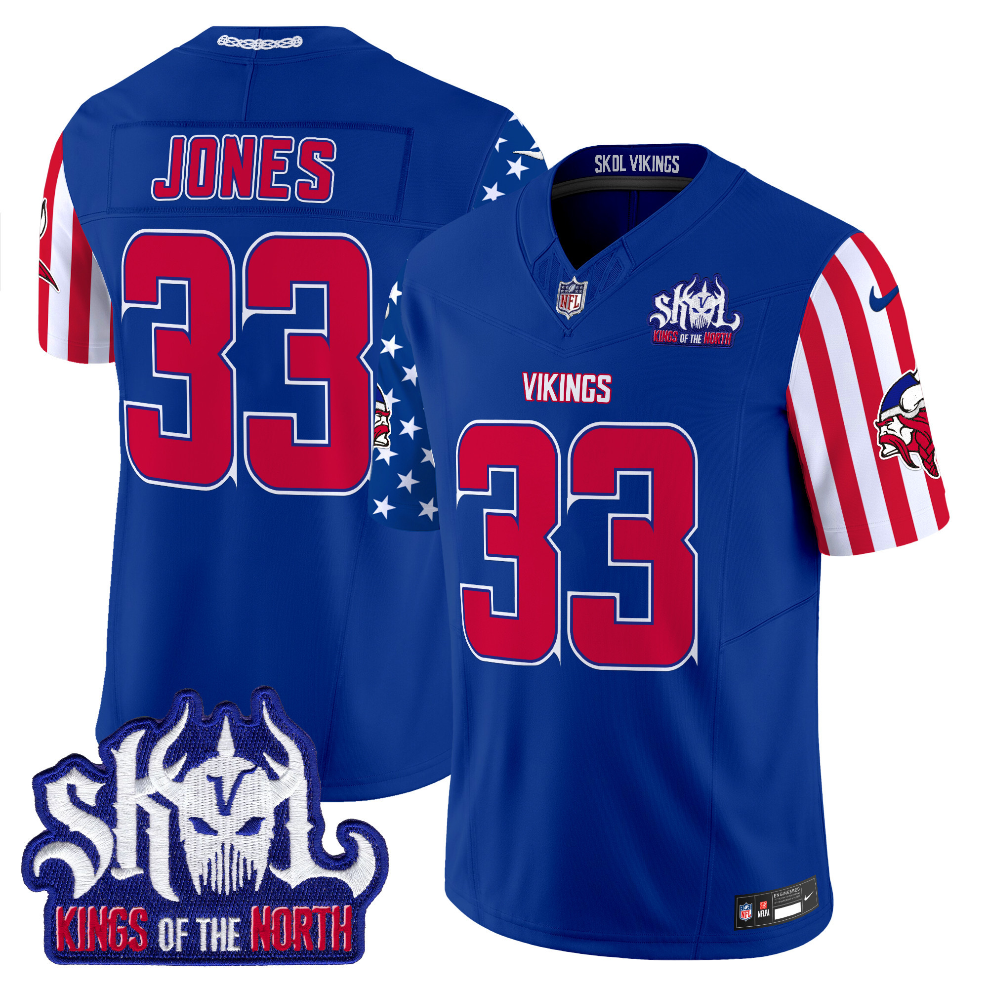 Aaron Jones Men's Minnesota Vikings American Style Vapor Limited Royal Jersey - All Stitched
