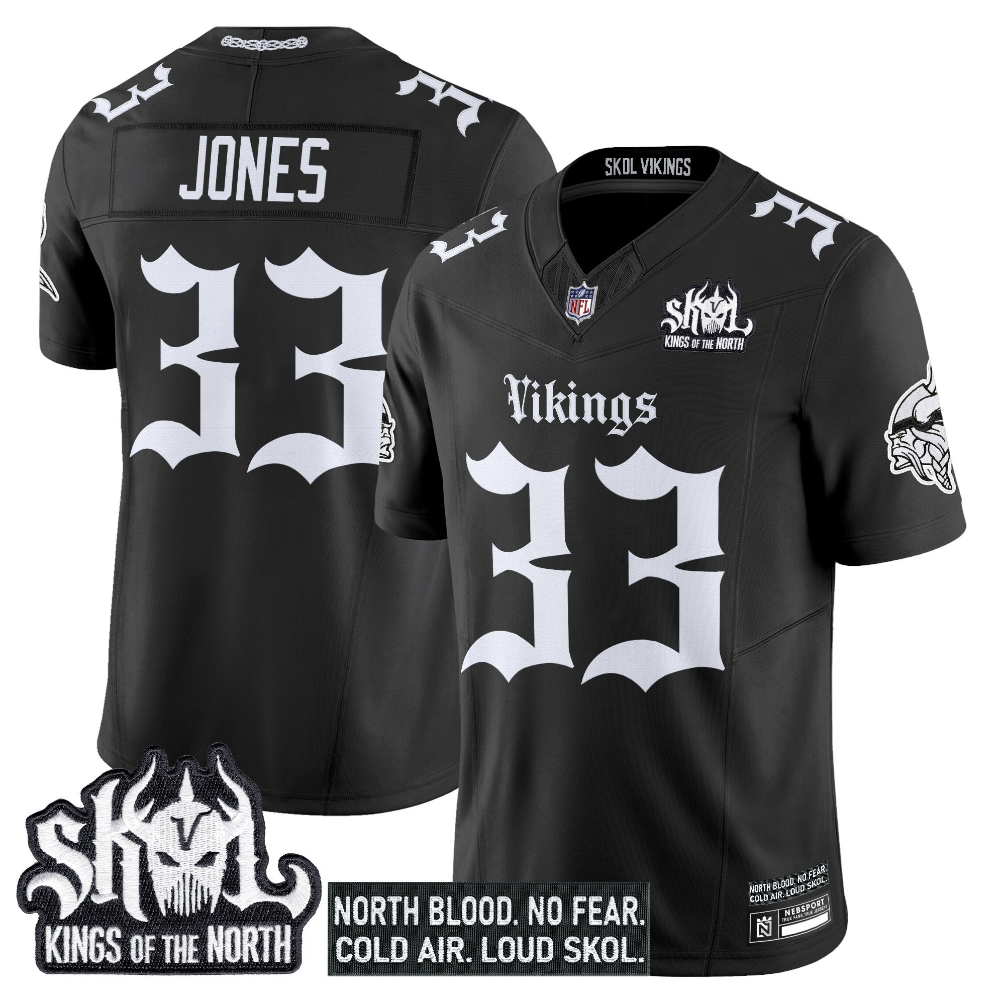 Aaron Jones Men's Minnesota Vikings 'Gothic Norseblood Edition' Vapor Limited Black Jersey - All Stitched
