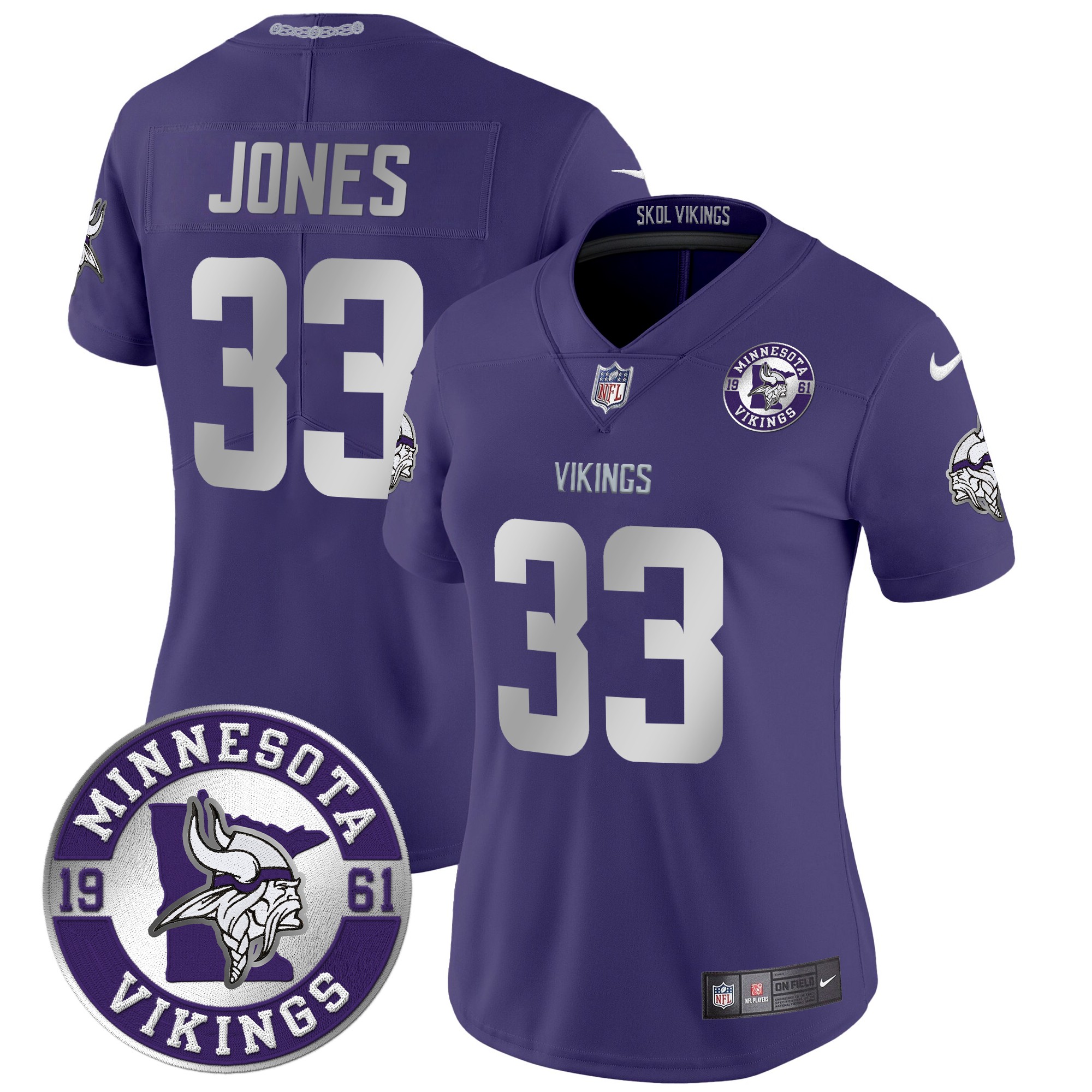 Aaron Jones Women's Minnesota Vikings 2024 Vapor Limited Purple Jersey - All Stitched