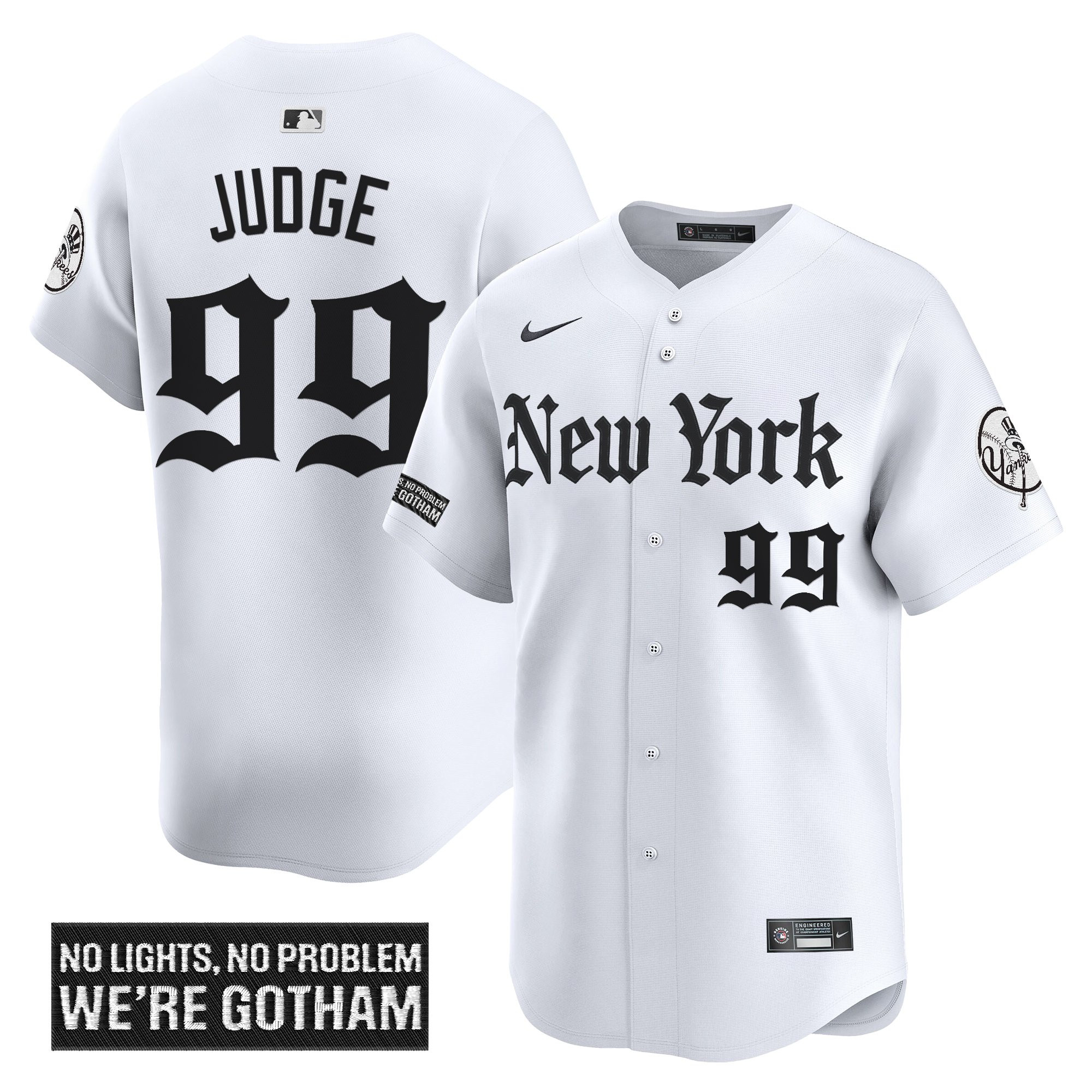 Aaron Judge Men's New York Yankees 'Gothic Legacy Edition' Vapor Premier Limited White Jersey - All Stitched