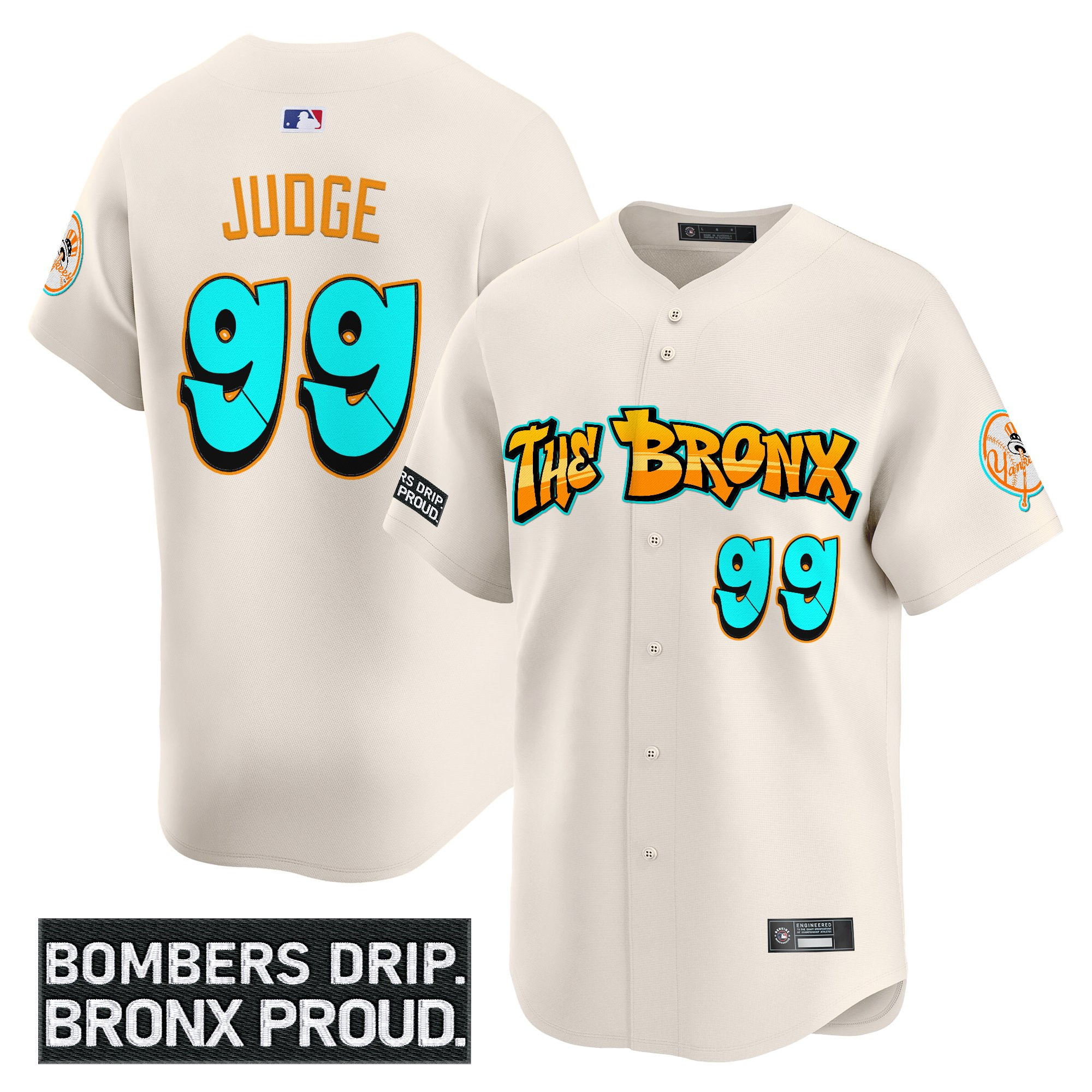 Aaron Judge Men's New York Yankees 'Graffiti Bronx Bombers Edition' Vapor Premier Limited Cream Jersey - All Stitched