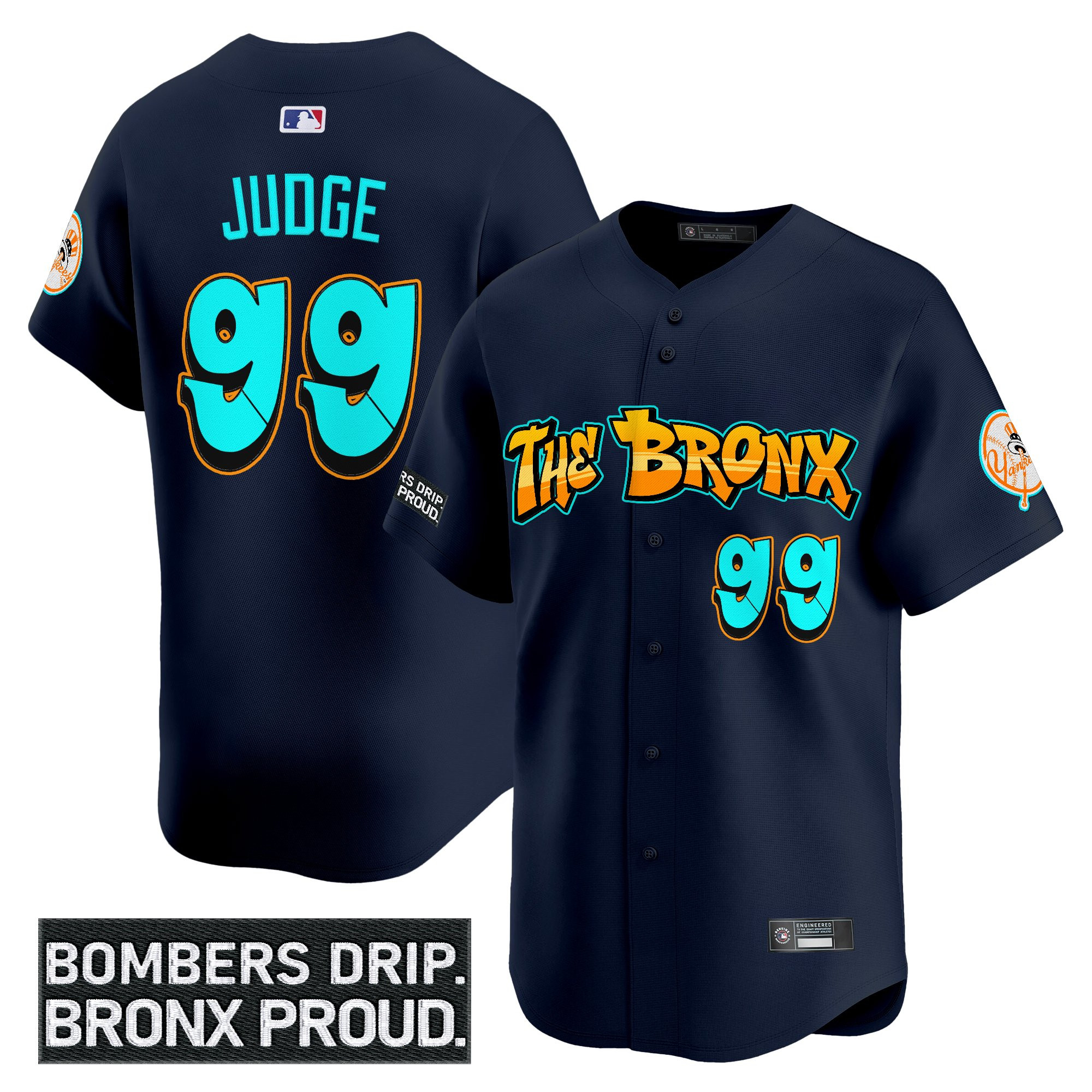 Aaron Judge Men's New York Yankees 'Graffiti Bronx Bombers Edition' Vapor Premier Limited Navy Jersey - All Stitched