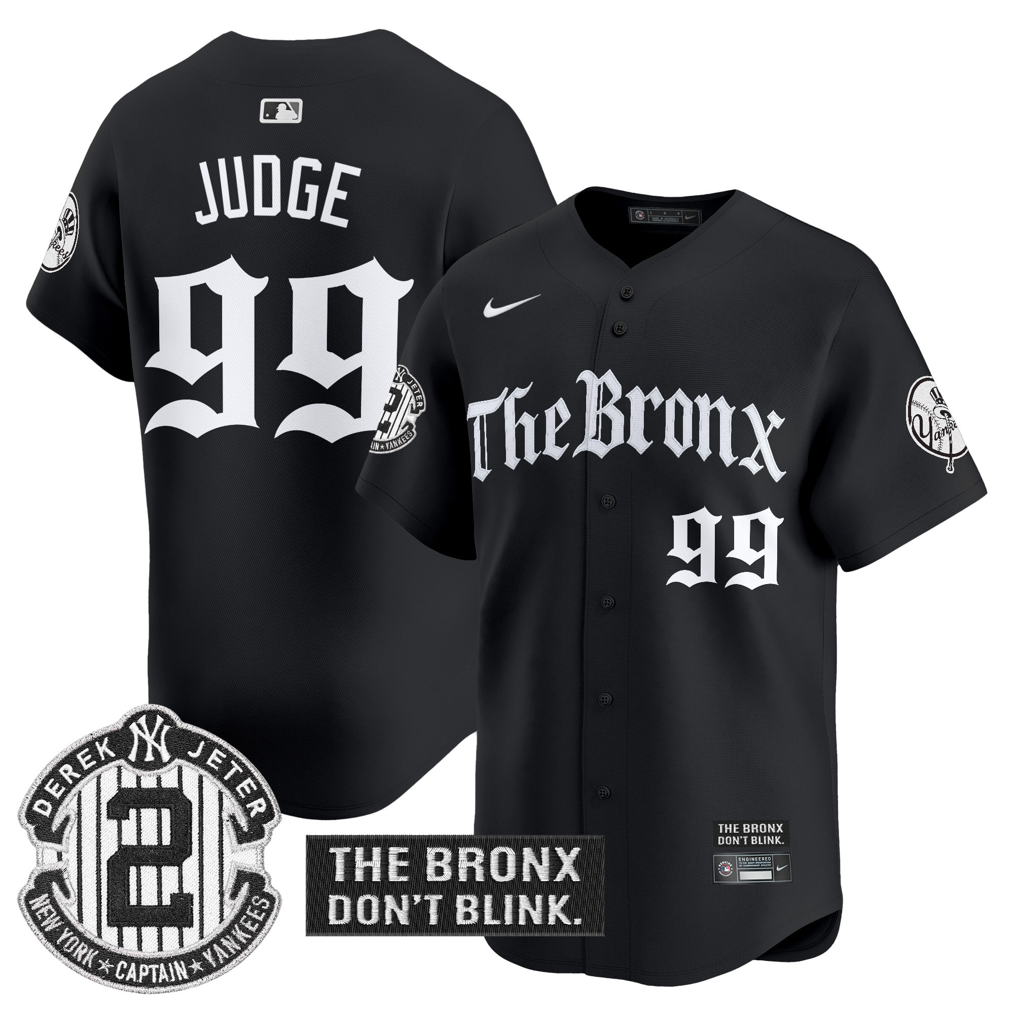 Aaron Judge Men's New York Yankees 'The Bronx - Gothic Ink Drop Edition' Vapor Premier Limited Black Jersey - All Stitched