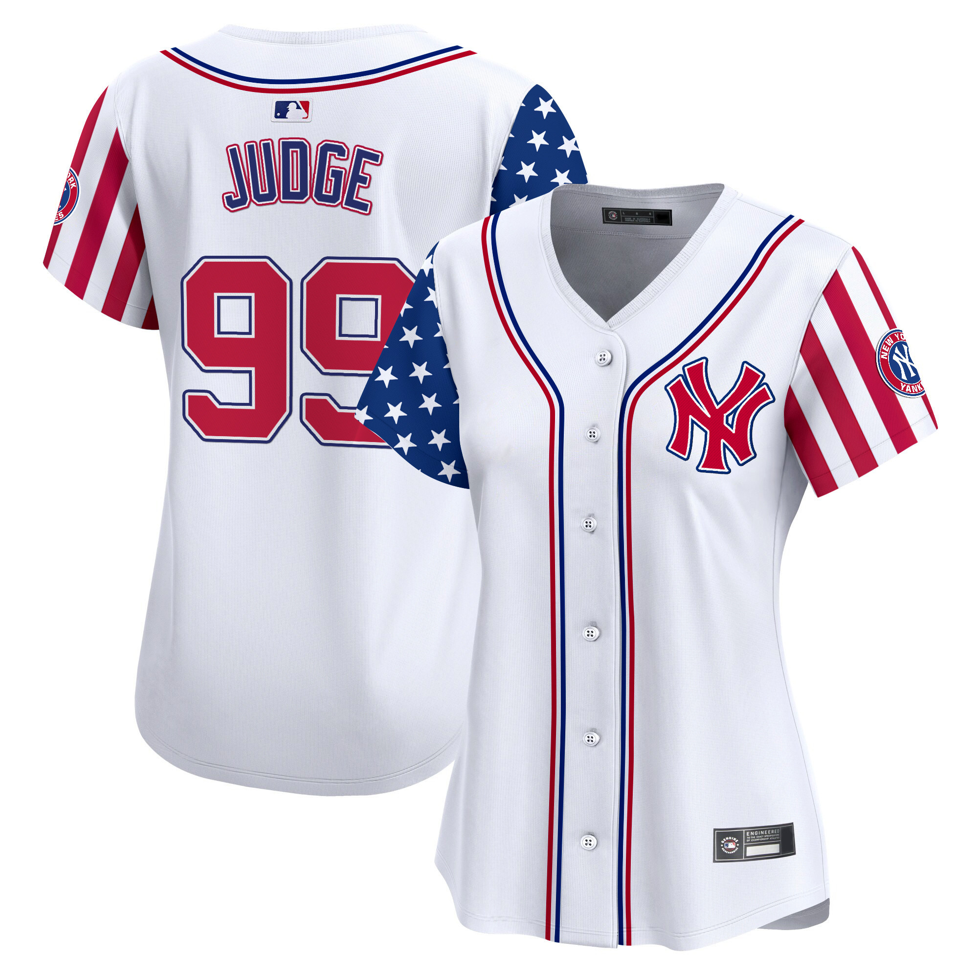 Aaron Judge Women's New York Yankees 2025 Independence Day Vapor Premier Limited White Jersey - All Stitched