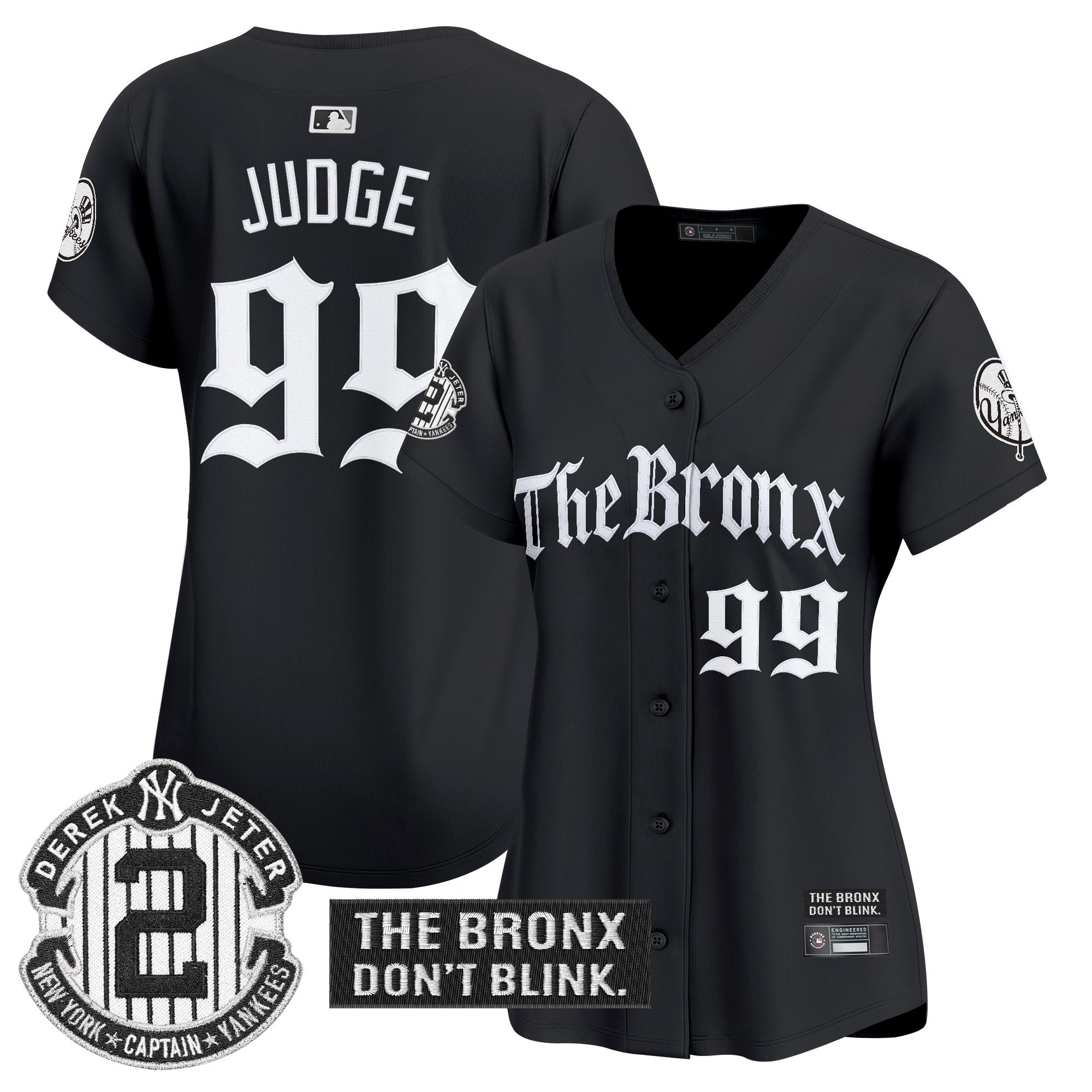 Aaron Judge Women's New York Yankees 'The Bronx - Gothic Ink Drop Edition' Vapor Premier Limited Black Jersey - All Stitched