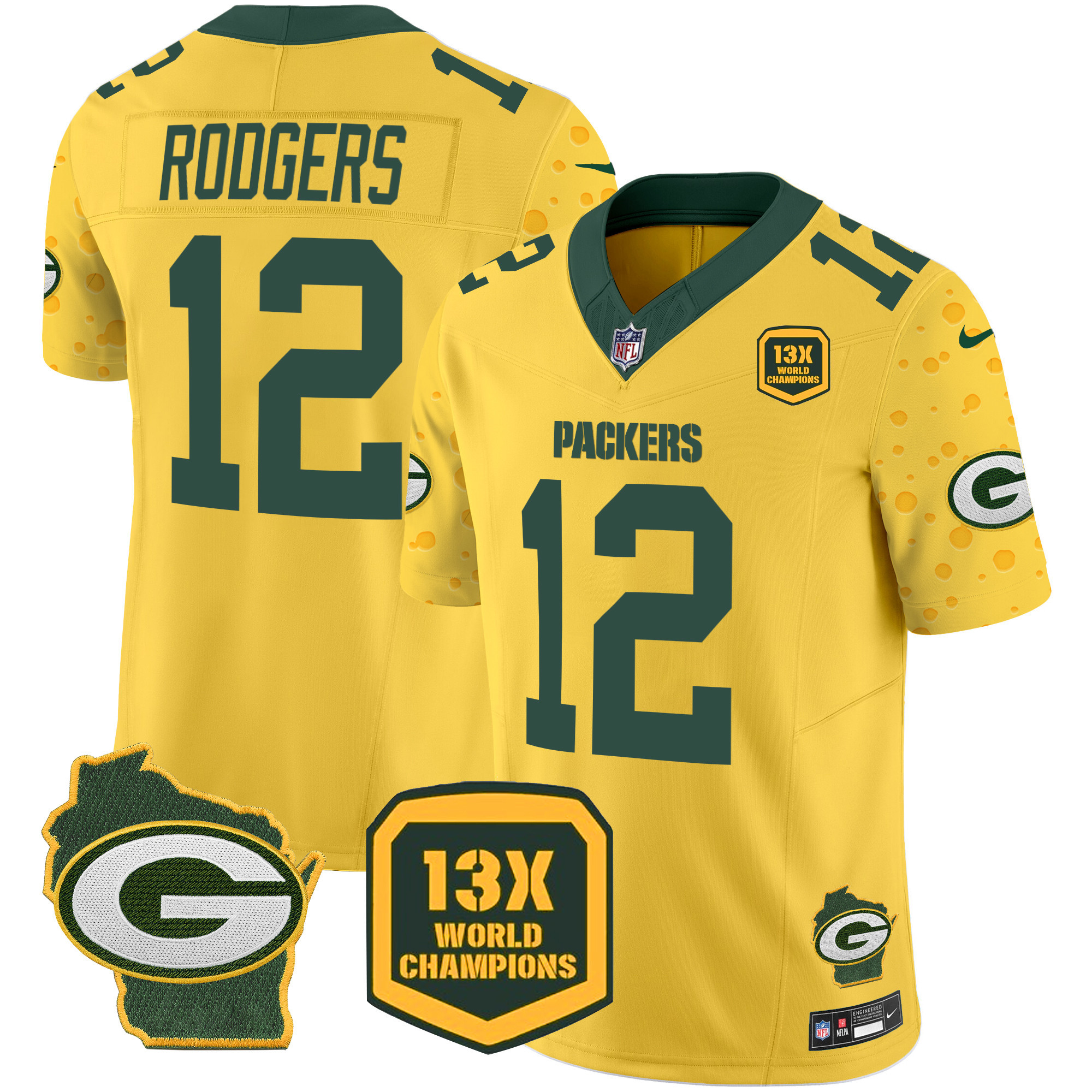 Aaron Rodgers Men's Green Bay Packers Cheese Vapor Limited Jersey ÃƒÂ¢Ã¢â€šÂ¬Ã¢â‚¬Å“ All Stitched Gold Jersey - All Stitched