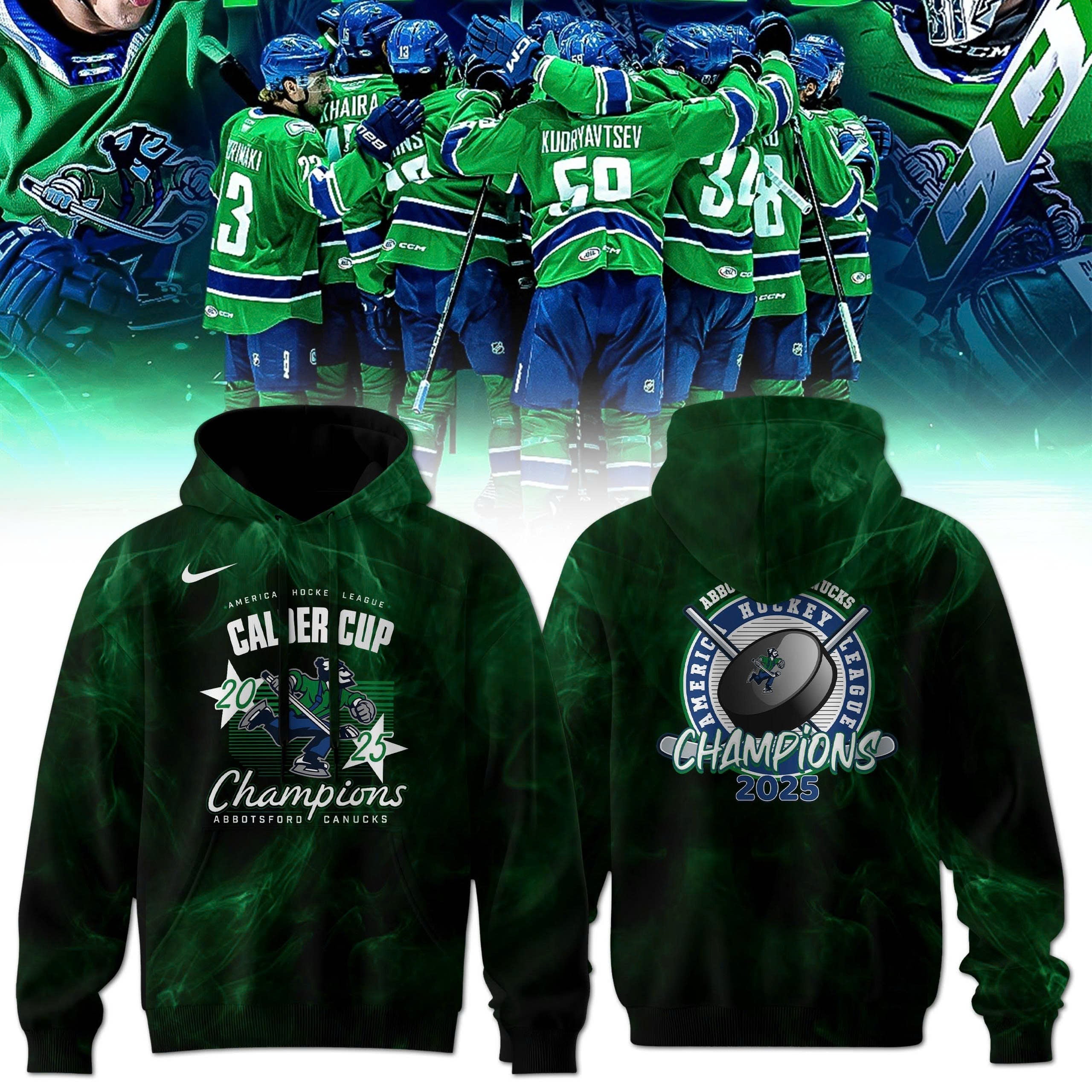 Abbotsford Canucks Ã¢â‚¬â€œ 2025 Calder Cup Champions Hoodie