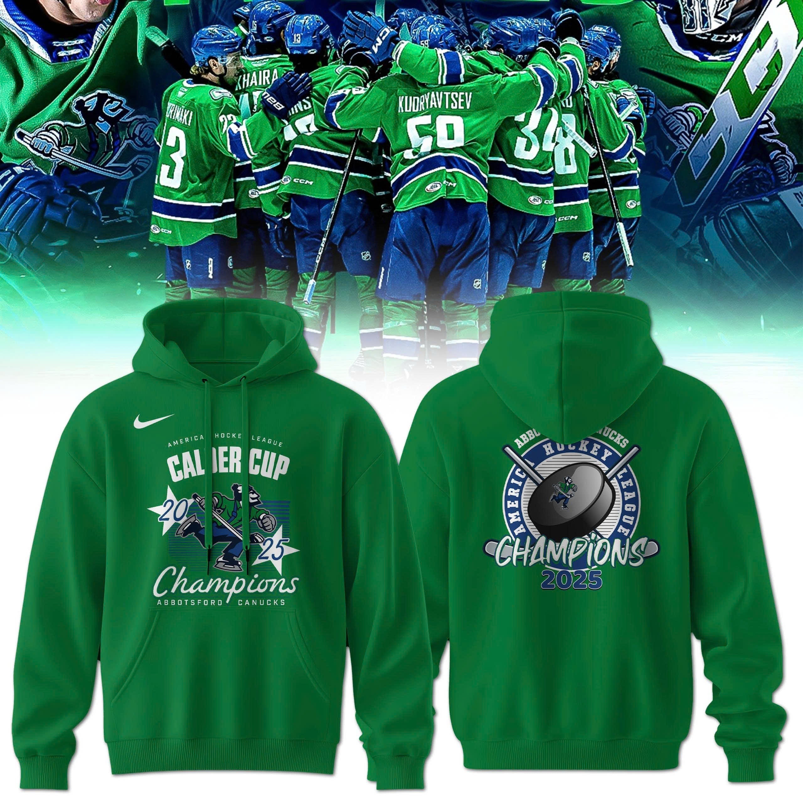 Abbotsford Canucks Ã¢â‚¬â€œ 2025 Calder Cup Champions Hoodie