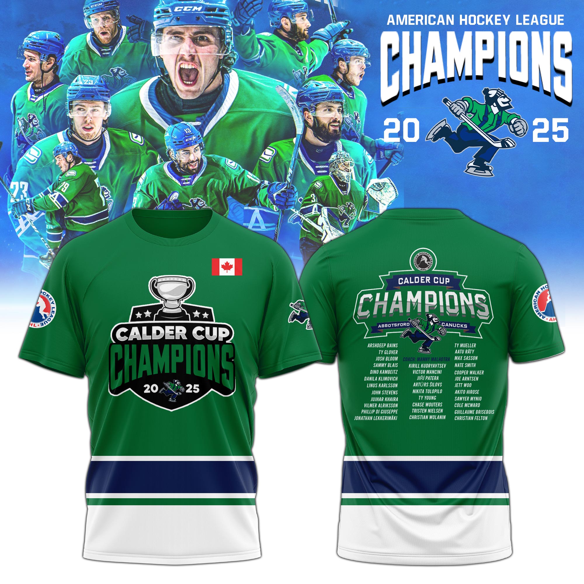 Abbotsford Canucks AHL Champions Cup 2025 T-shirt Limited